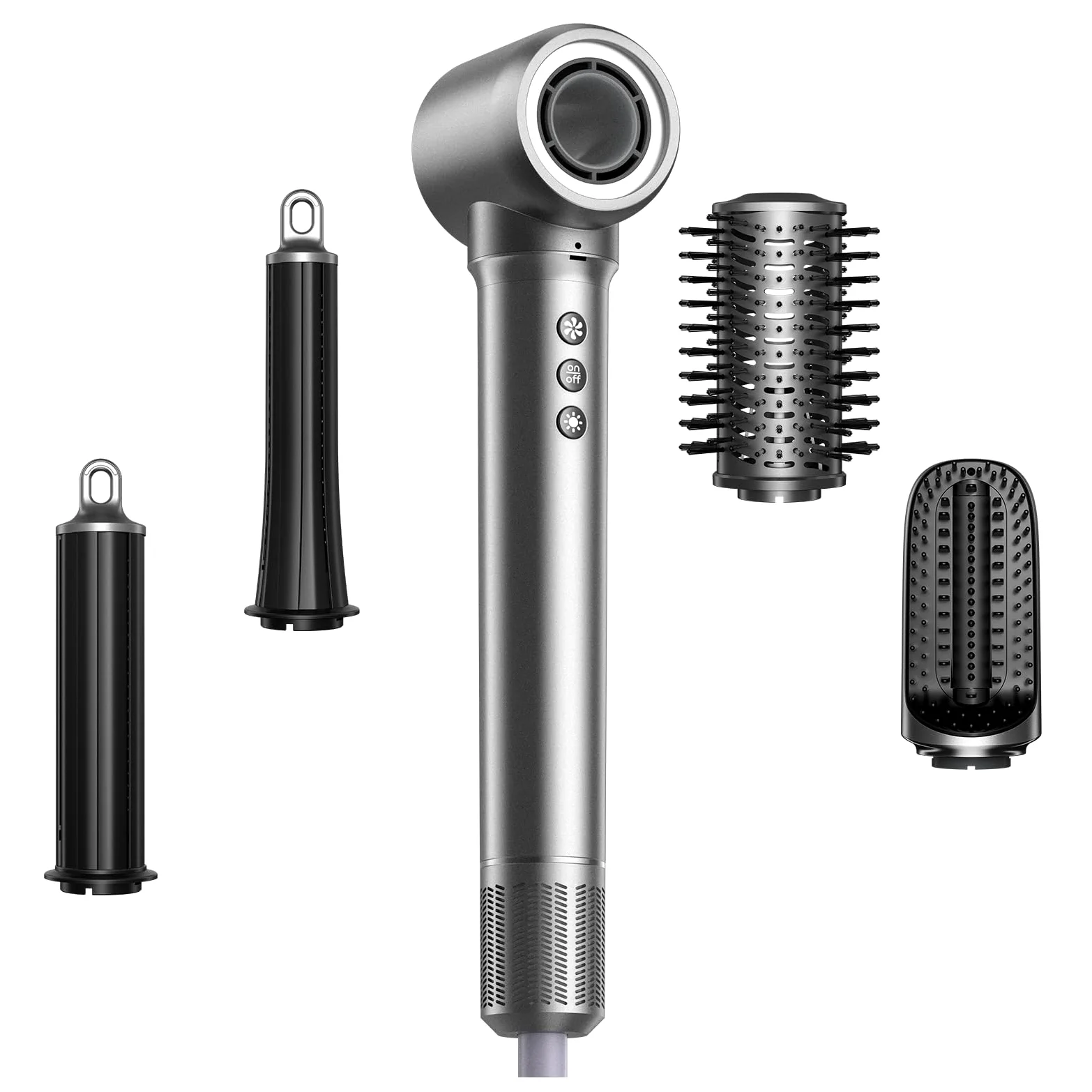 MANKIW 5 en 1 Air Styler Multifuncción, Cepillo Secador de Pelo Iónico de Alta Velocidad, con Auto-Rizadores 35/50mm, Cepillo Alisador, Voluminizador, 3 Temperaturas