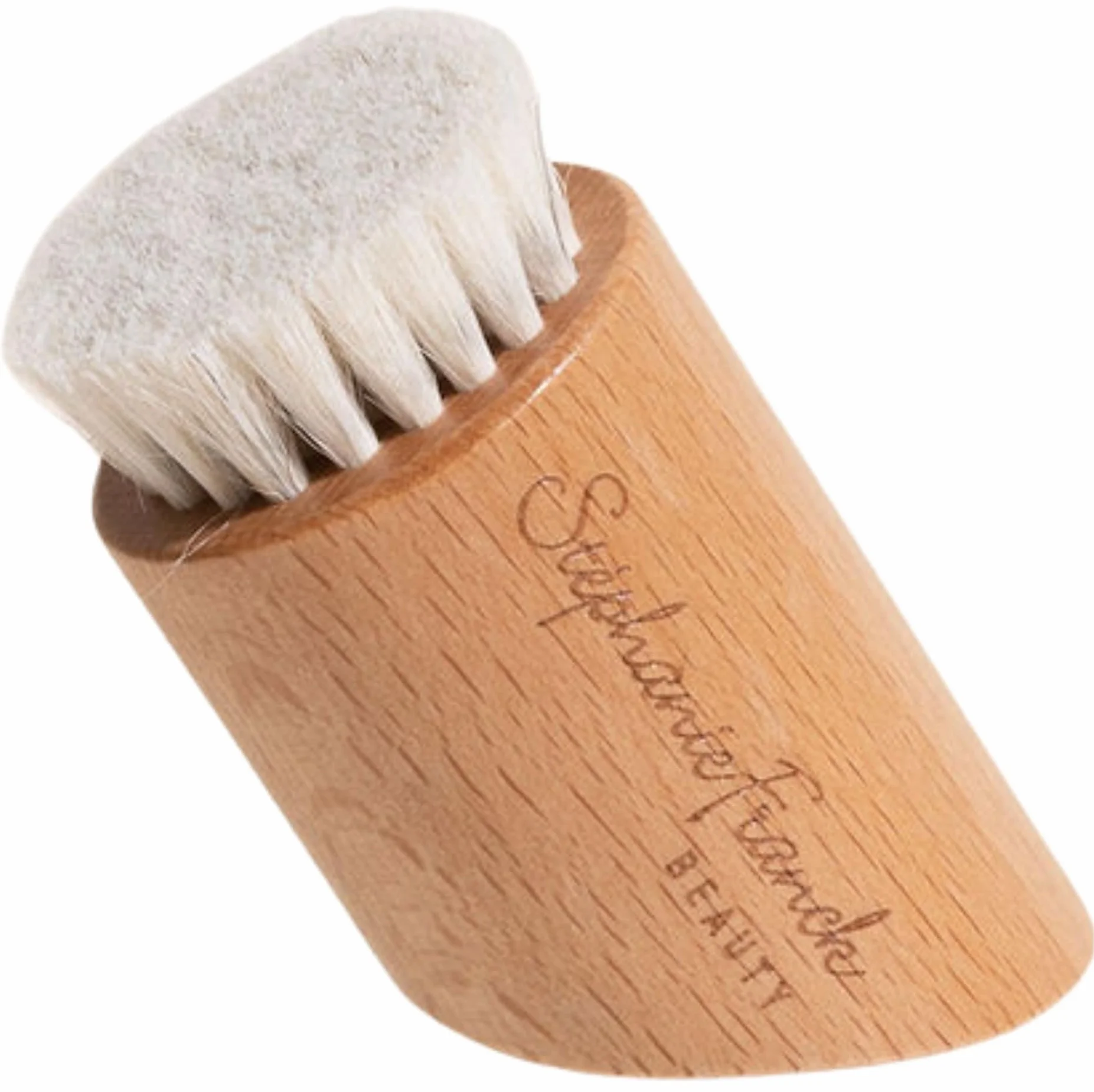 Cepillo Facial en Seco de Cerdas de Cabra – Drenaje Linfático, Exfoliación Suave para Piel Sensible
