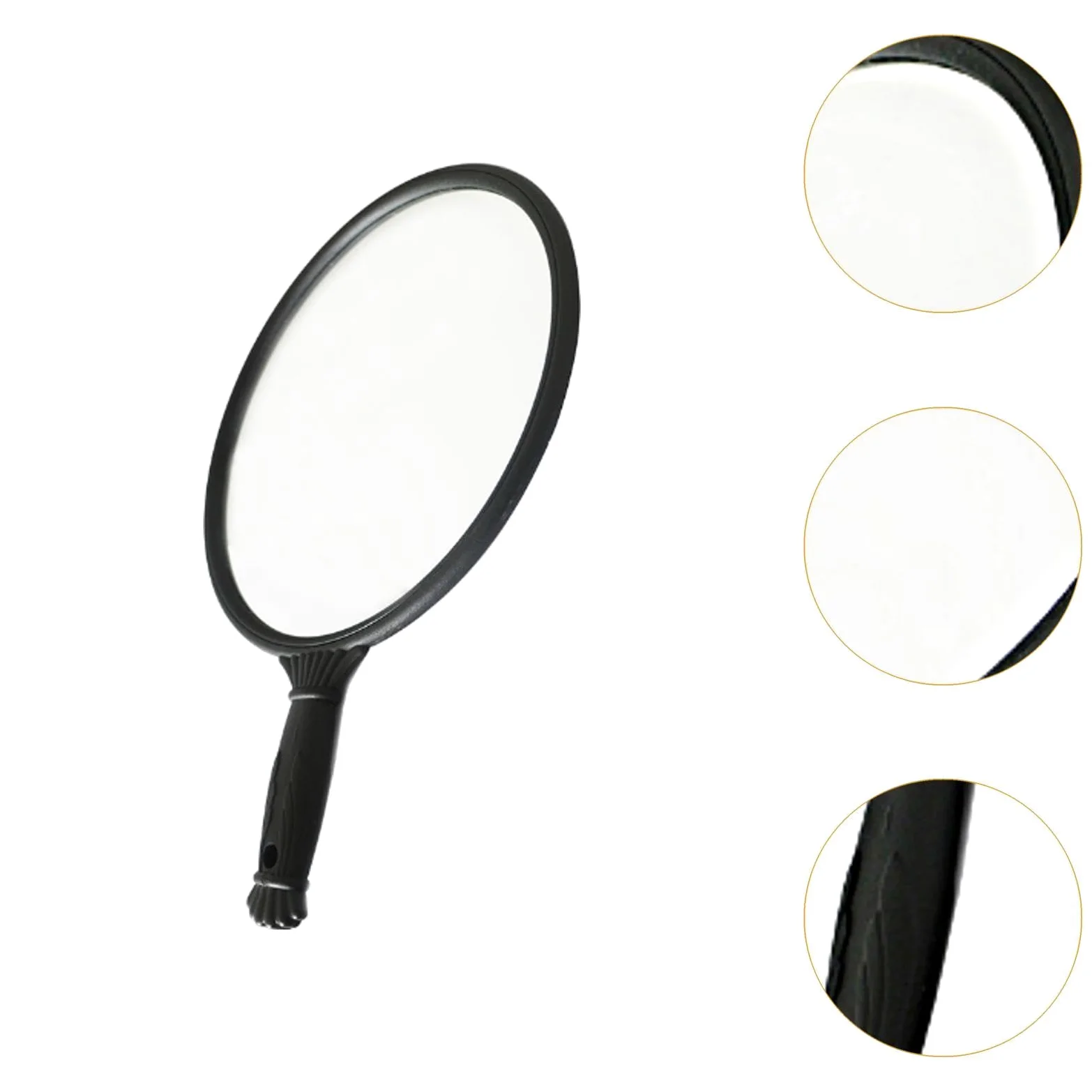 jojomis Espejo de tocador de mano de alta calidad, espejo de corte de pelo y maquillaje con mango antideslizante para el hogar, salón y viajes, 9.84 pulgadas de diámetro