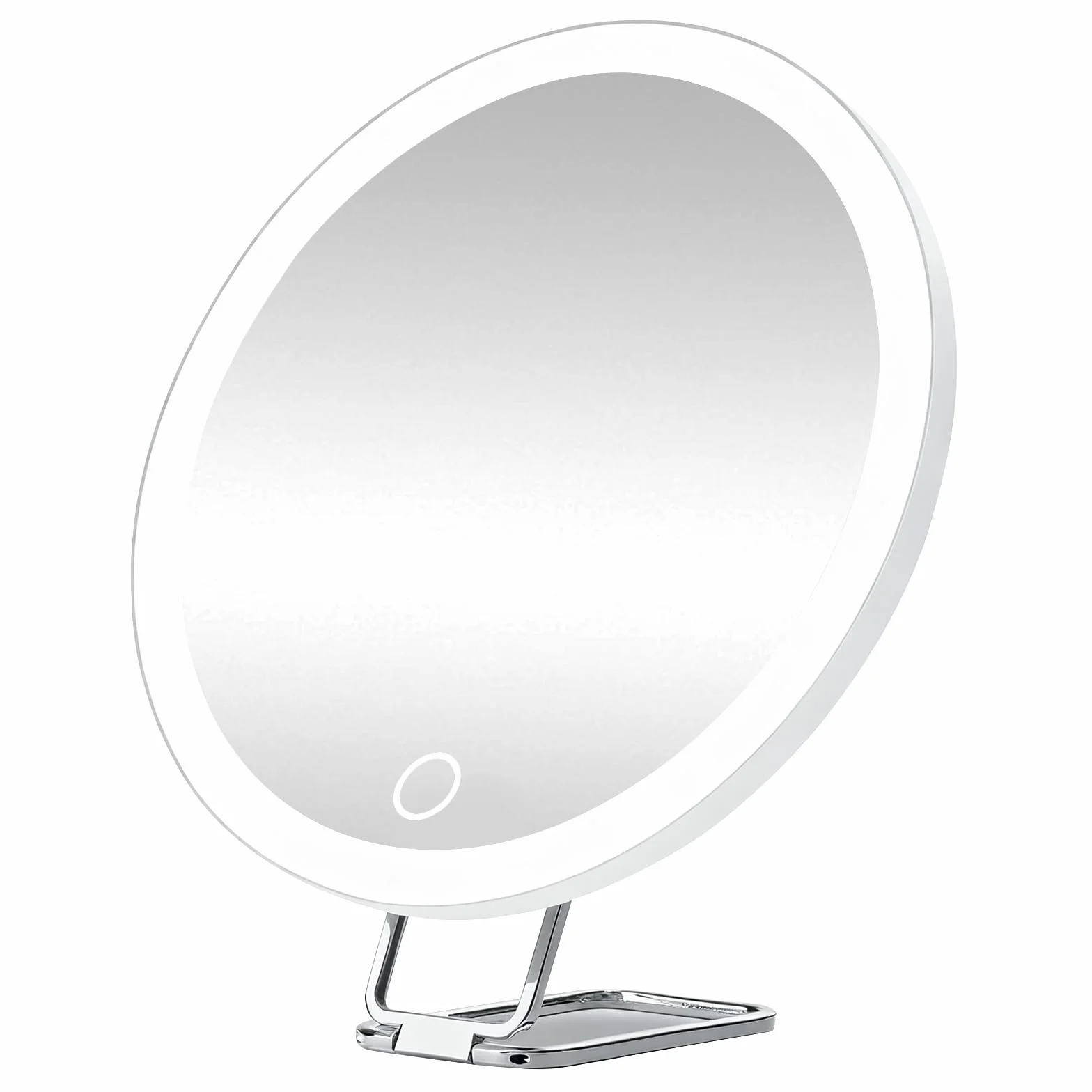 Espejo de Aumento con Luz 40X, 15 cm, Ajustable Tricolor, Soporte Giratorio 360°, LED Portátil con Ventosas