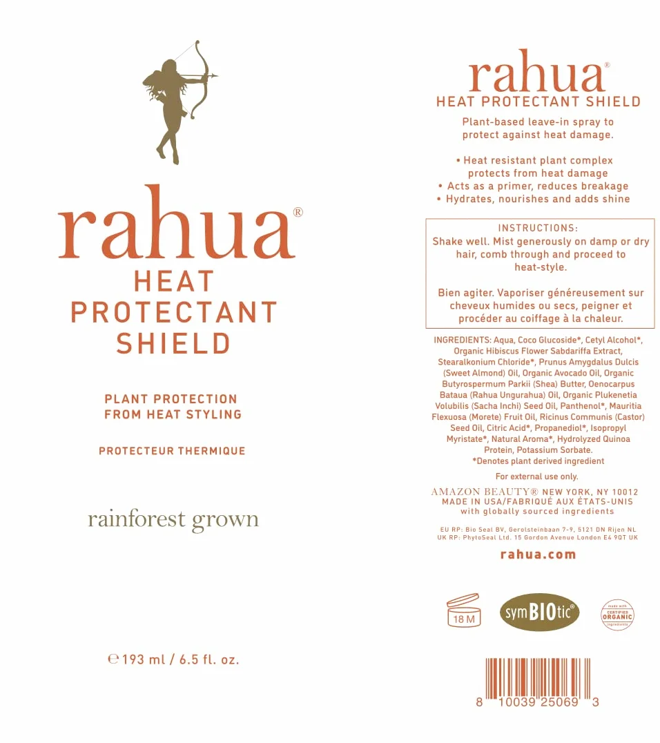 Rahua Heat Protectant Shield 193 ml/6.5 FlOz, pulverización múltiple formulada que protege contra el calor, el aerosol de protección de calor liviano enriquecido con vitamina E de aloe vera queratina