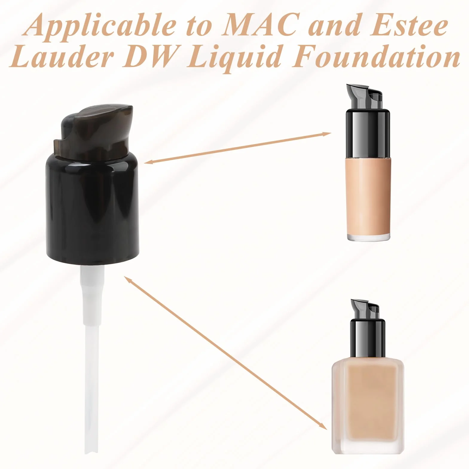 2 PCS Bombas de Base de Repuesto para MAC y Estee Lauder Double Wear Foundation, Cabezal de Bomba de Loción de Plástico, Bomba de la Fundación para Loción, Botellas, Muestras de Maquillaje