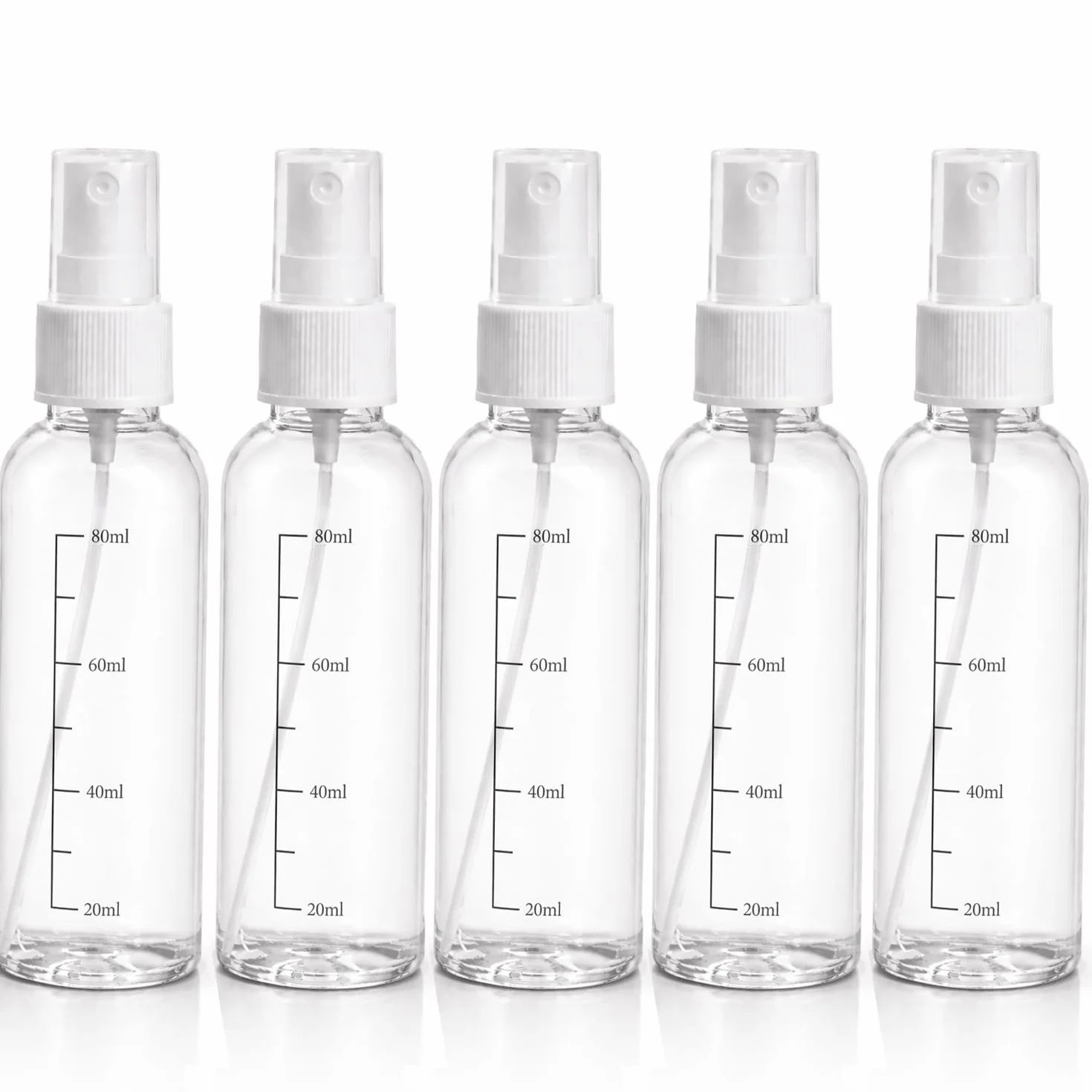 Bote spray pulverizador transparente 5PCS 100ML botellas PET atomizador perfume viaje vacío niebla fina recargable