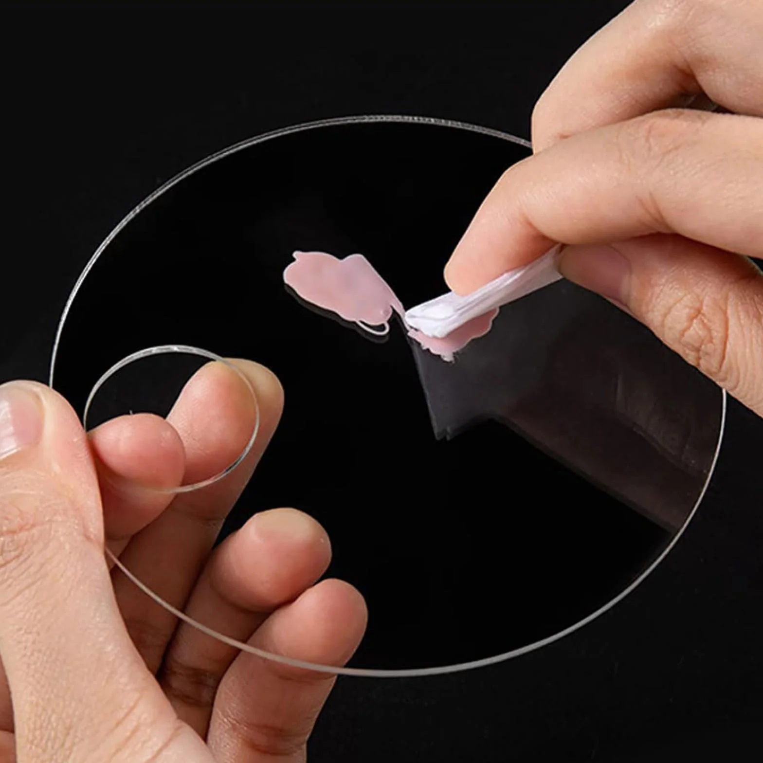 Paleta de Maquillaje Profesional Transparente 2 PCS con Espátula de Acero Inoxidable