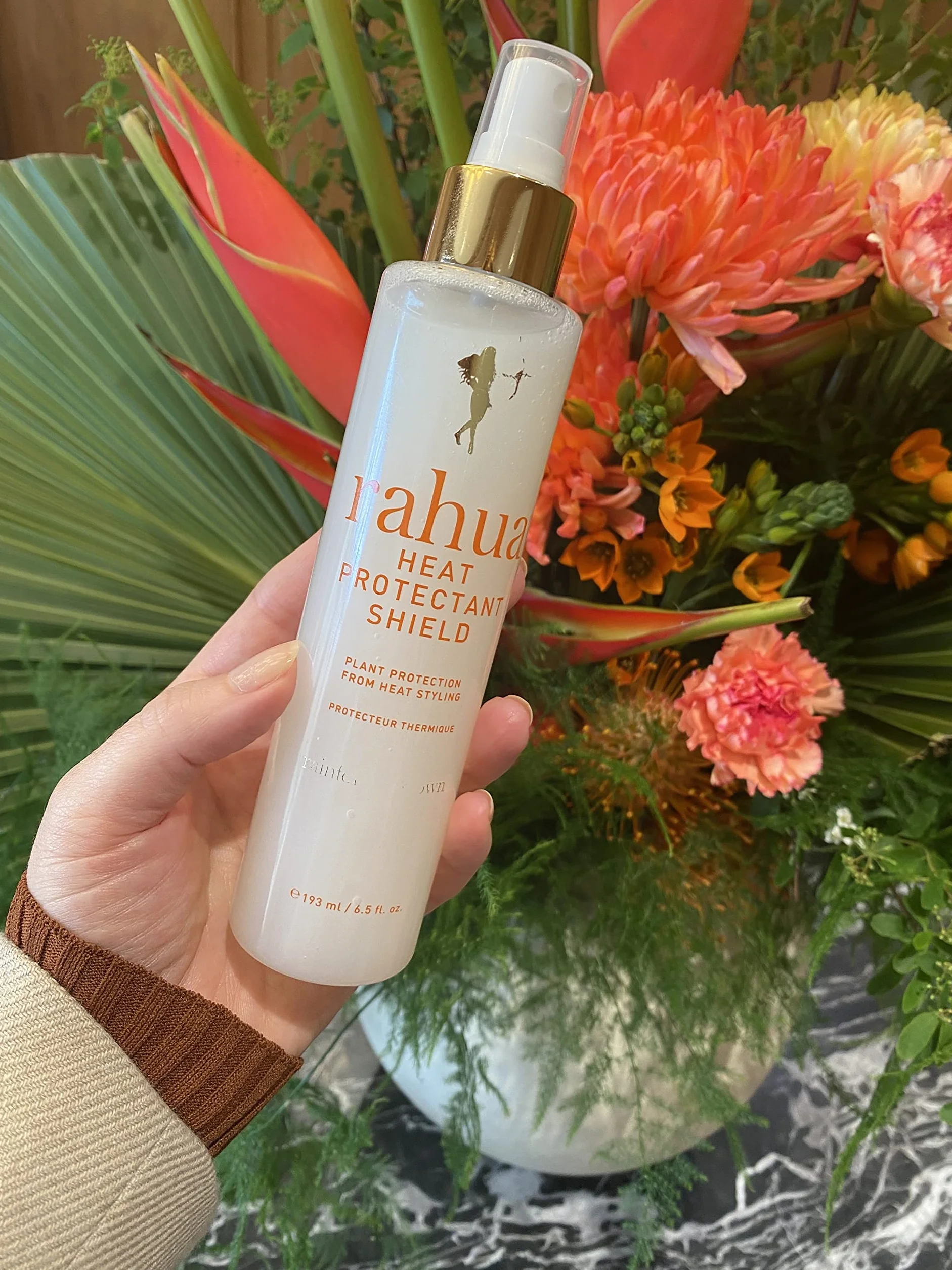 Rahua Heat Protectant Shield 193 ml/6.5 FlOz, pulverización múltiple formulada que protege contra el calor, el aerosol de protección de calor liviano enriquecido con vitamina E de aloe vera queratina