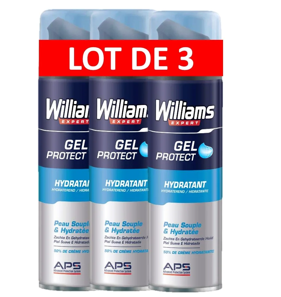 Williams Gel de afeitar Hydratant 200 ml – juego de 3