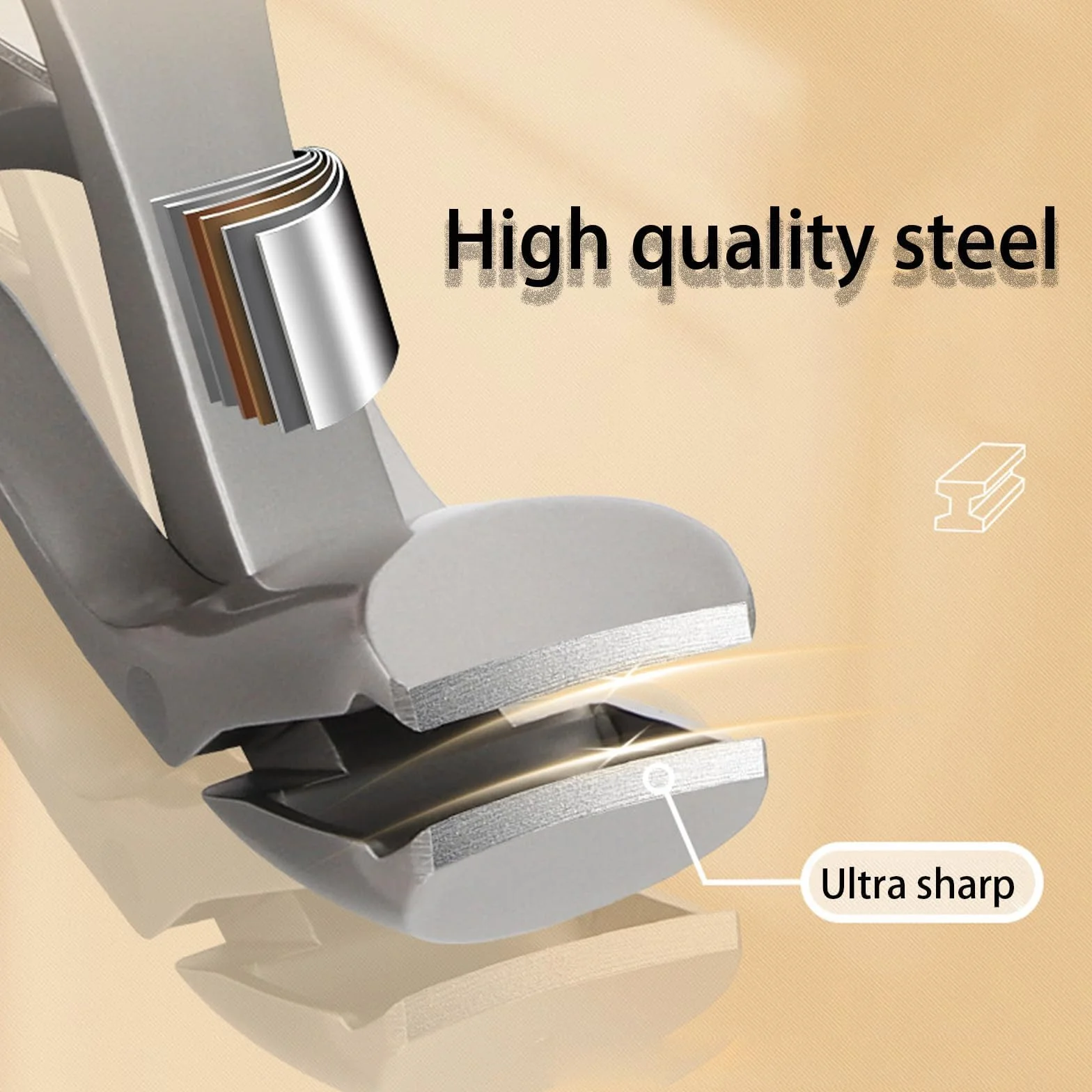 Sherum Clipmaster Pro, Cumuul Clipmaster Pro, cortaúñas Sherum para personas mayores, ergonómico con cabeza angulada, cortaúñas para los pies, cabeza grande en ángulo con amplia apertura (plateado)