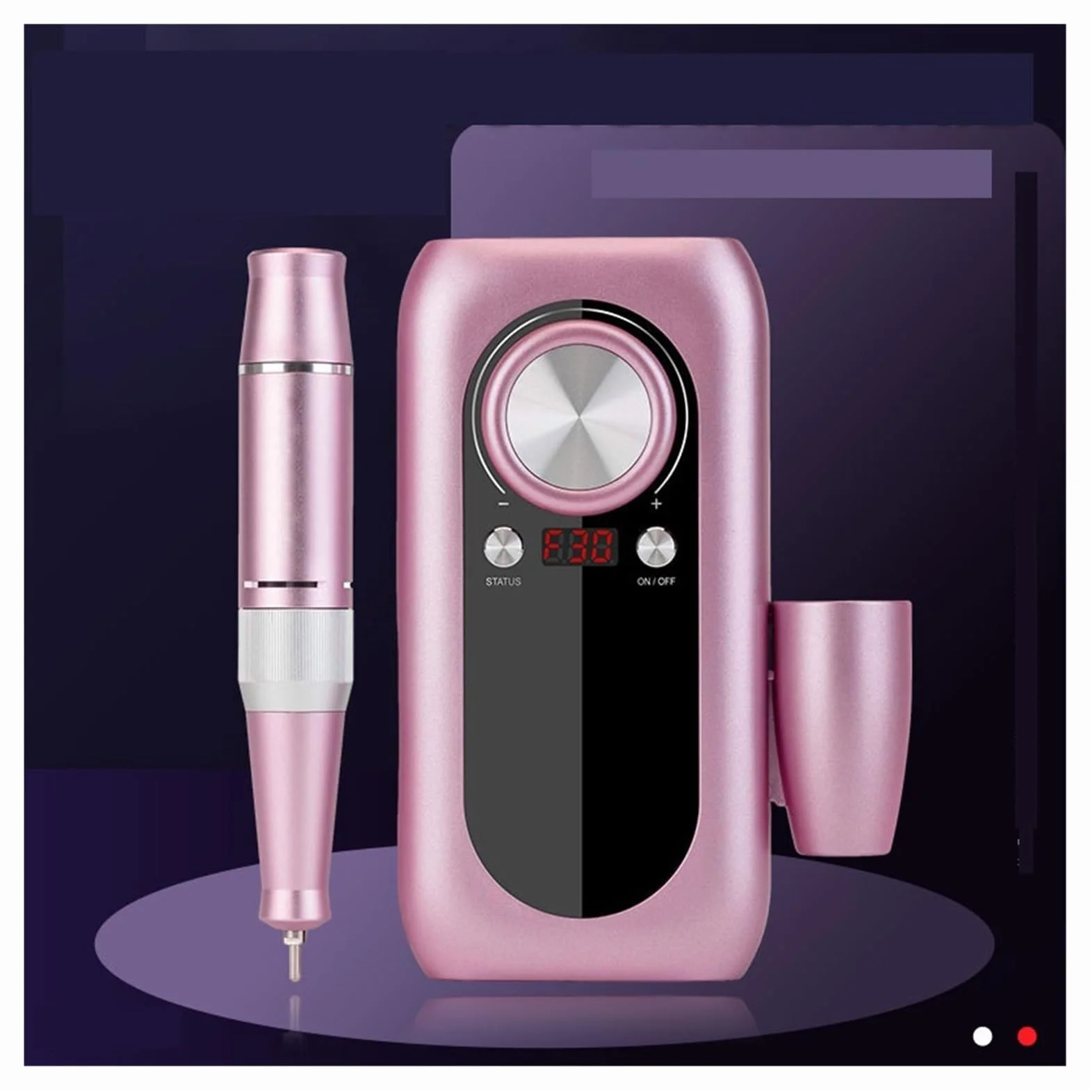Taladro eléctrico for uñas, máquina de manicura profesional de 30000RPM, aparato for manicura, Kit de pedicura, lima de uñas con herramienta cortadora de uñas(Pink-C)