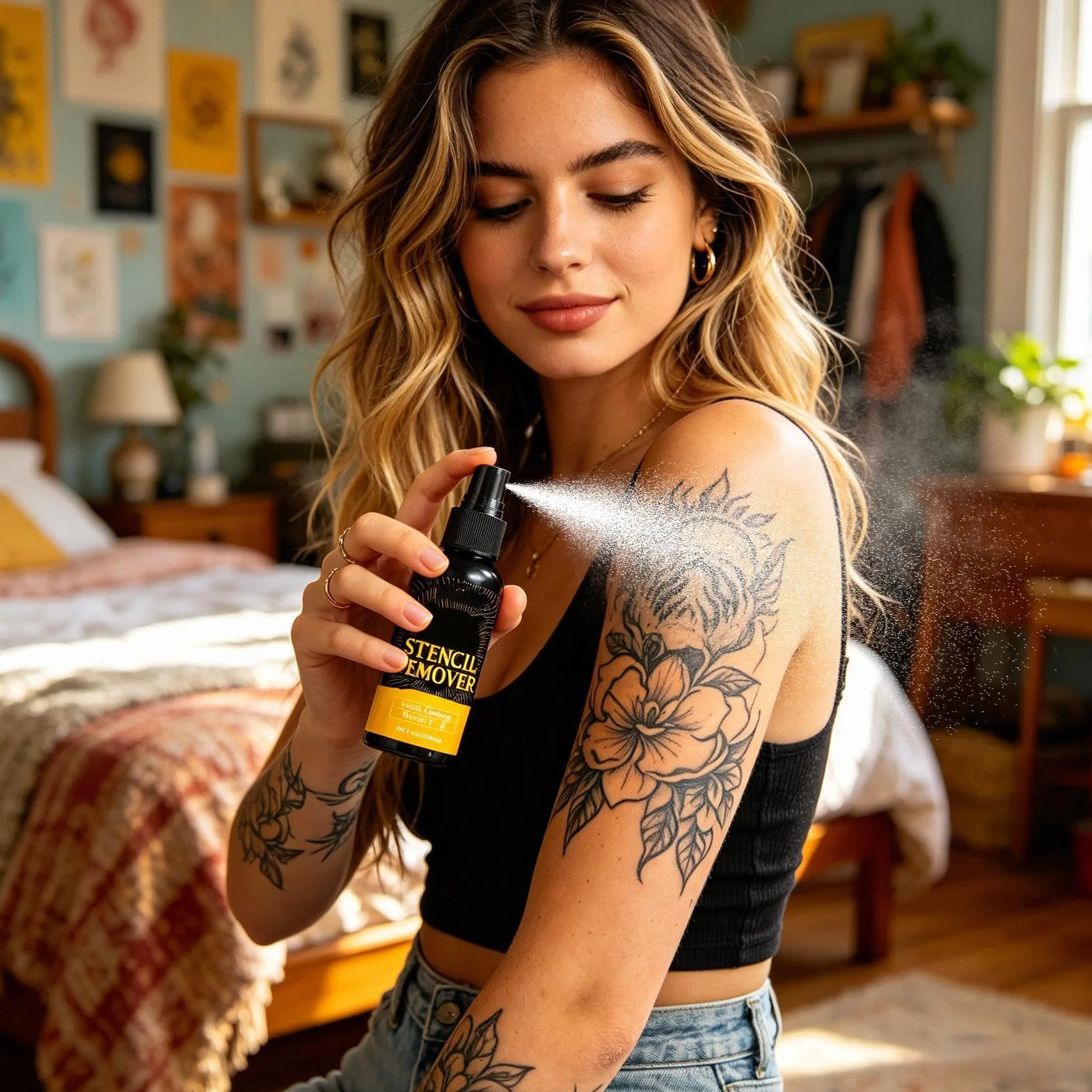 Spray Eliminador De Stencil 40ml Borrador Plantilla Tatuaje Secado Rápido No Irritante