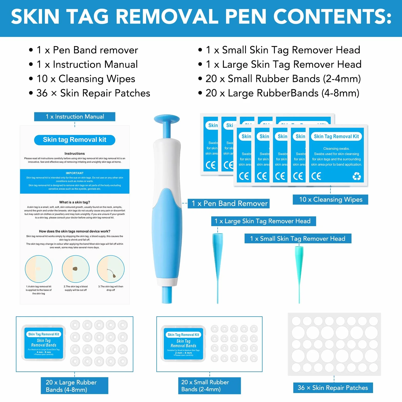 Skin Tag Remover Kit, Auto Tool Kit, Double Tip Removal Tool