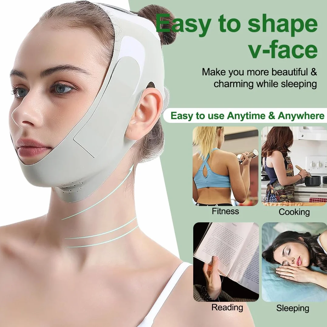 Reductor de Papada Mujer Correa Adelgazante Facial V Line Lifting Máscara