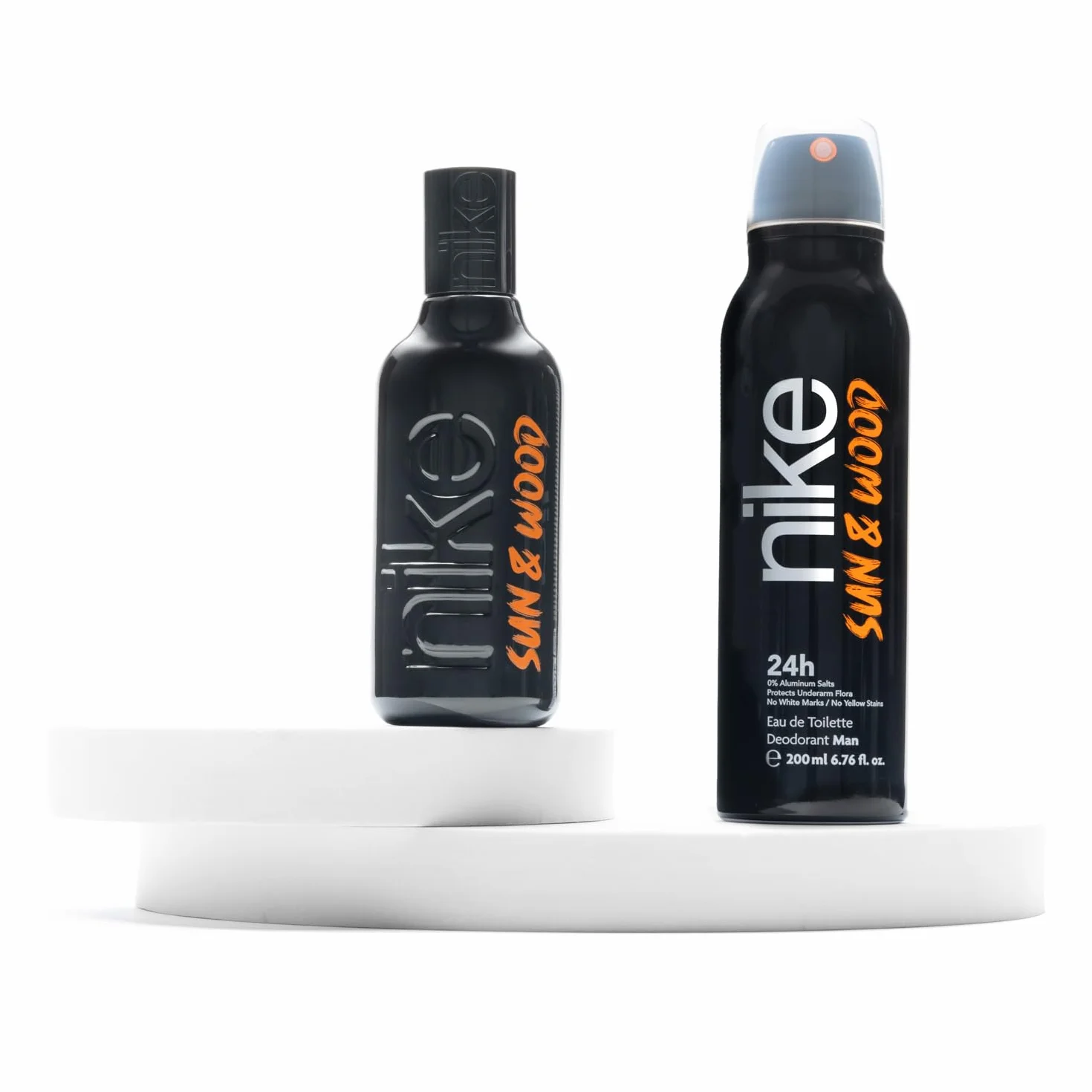 NIKE Sun & Wood Colonia 100 ml + Desodorante 200 ml Estuche de Regalo Hombre Eau de Toilette Aroma Amaderado Frutal Ambarado
