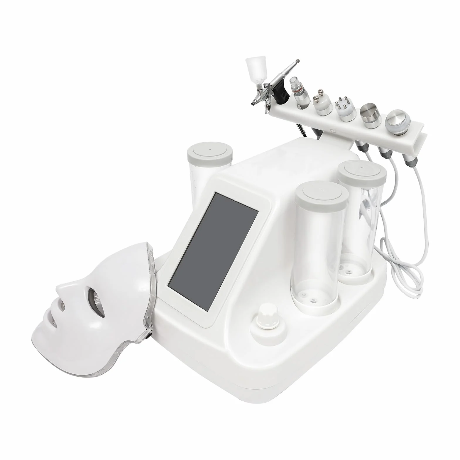Máquina de belleza 7 en 1, oxígeno hidrógeno, limpieza profunda, Hydra Beauty Facial Care Machine con máscara LED, pequeñas burbujas de aire, instrumento de limpieza con pantalla LED