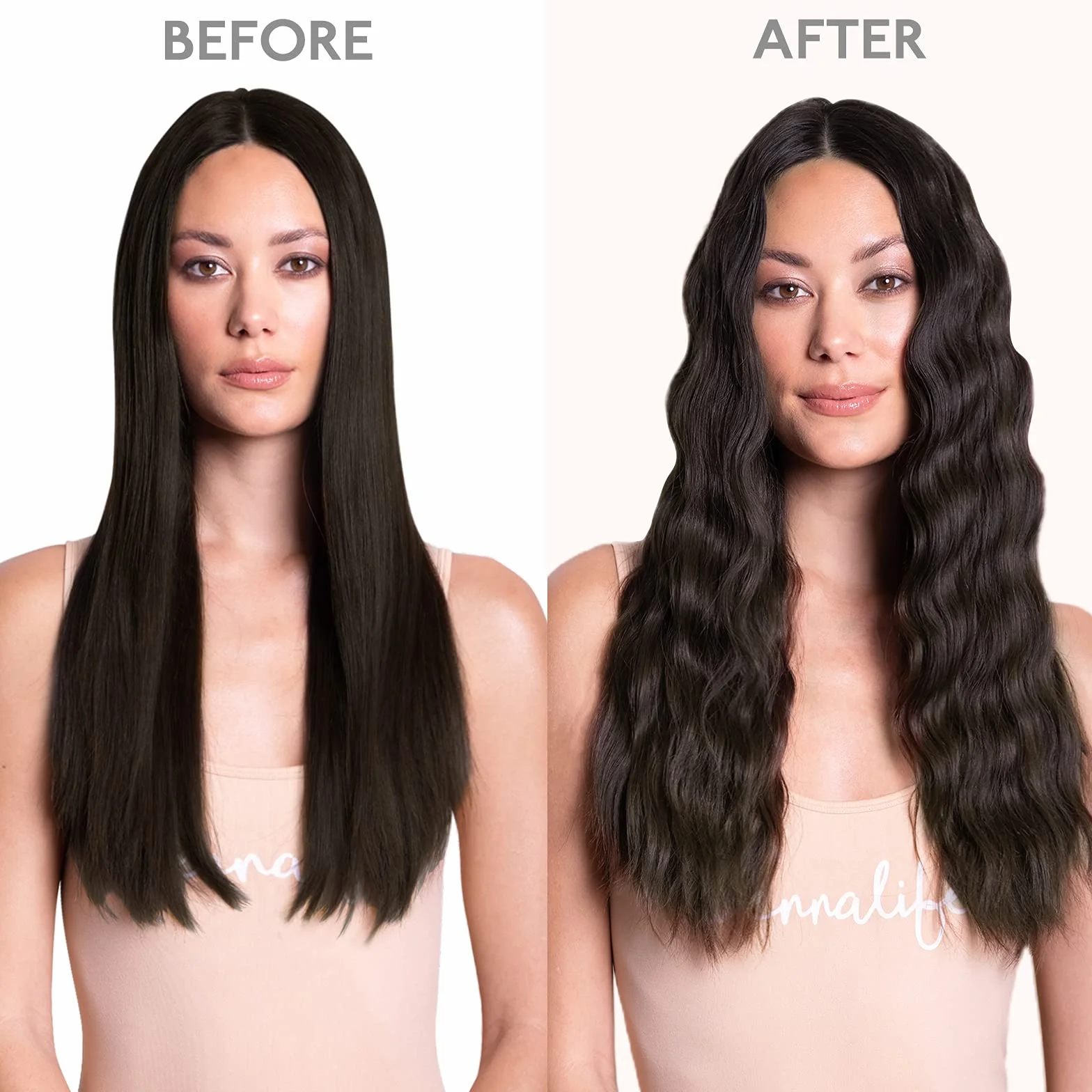 WENNALIFE Extensiones de Clip Pelo Natural 45cm 120g 7 Piezas Castaño Oscuro