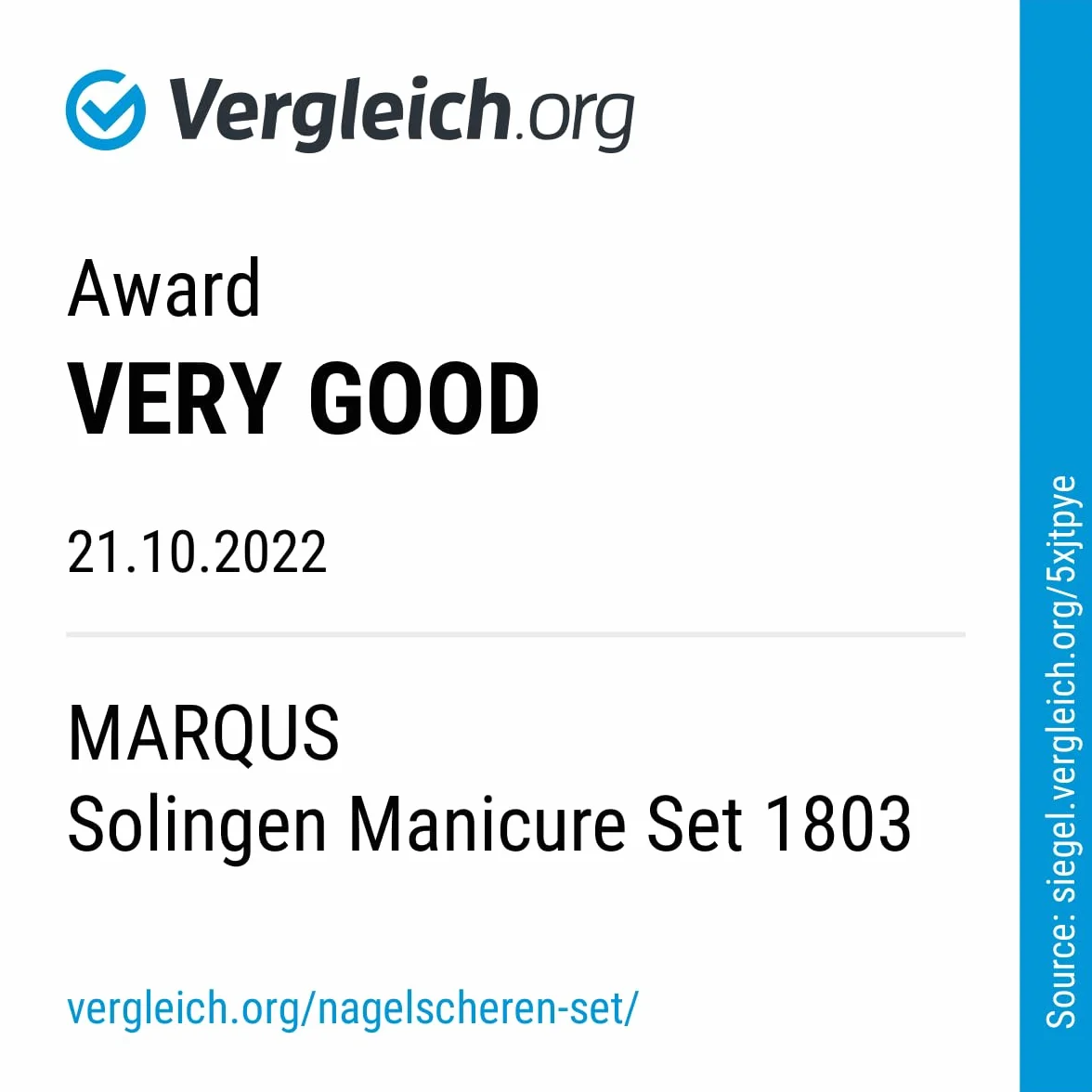 marQus - Set manicura hombre y mujer con 7 piezas en acero pulido fabricado en Alemania - Ganador de comparativa (mejor relación calidad-precio) - Incluye estuche de cuero auténtico