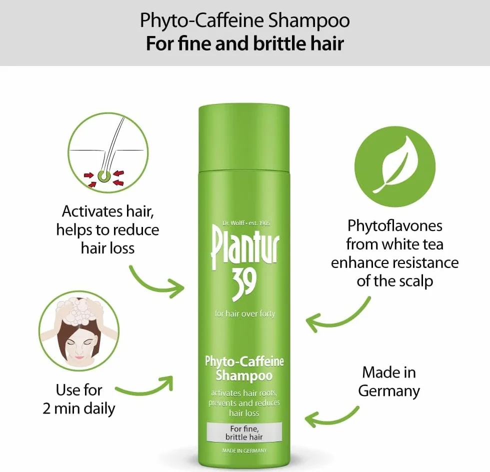 Plantur 39 Shampoo Cafeína 250 ml y Tonico 200 ml Tratamiento Anticaida Cabello Mujer