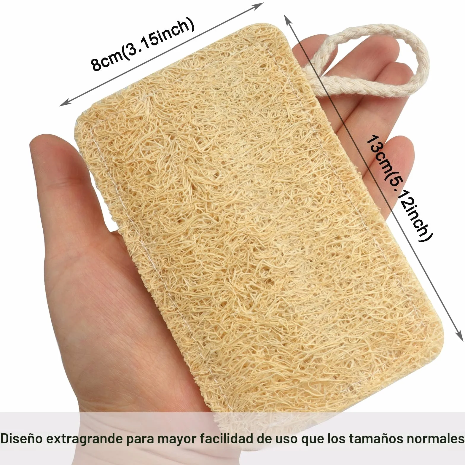 Esponjas Orgánicas para Lavar Platos, Ecológicas, Fibra Vegetal de Lufa Natural - Paquete de 6