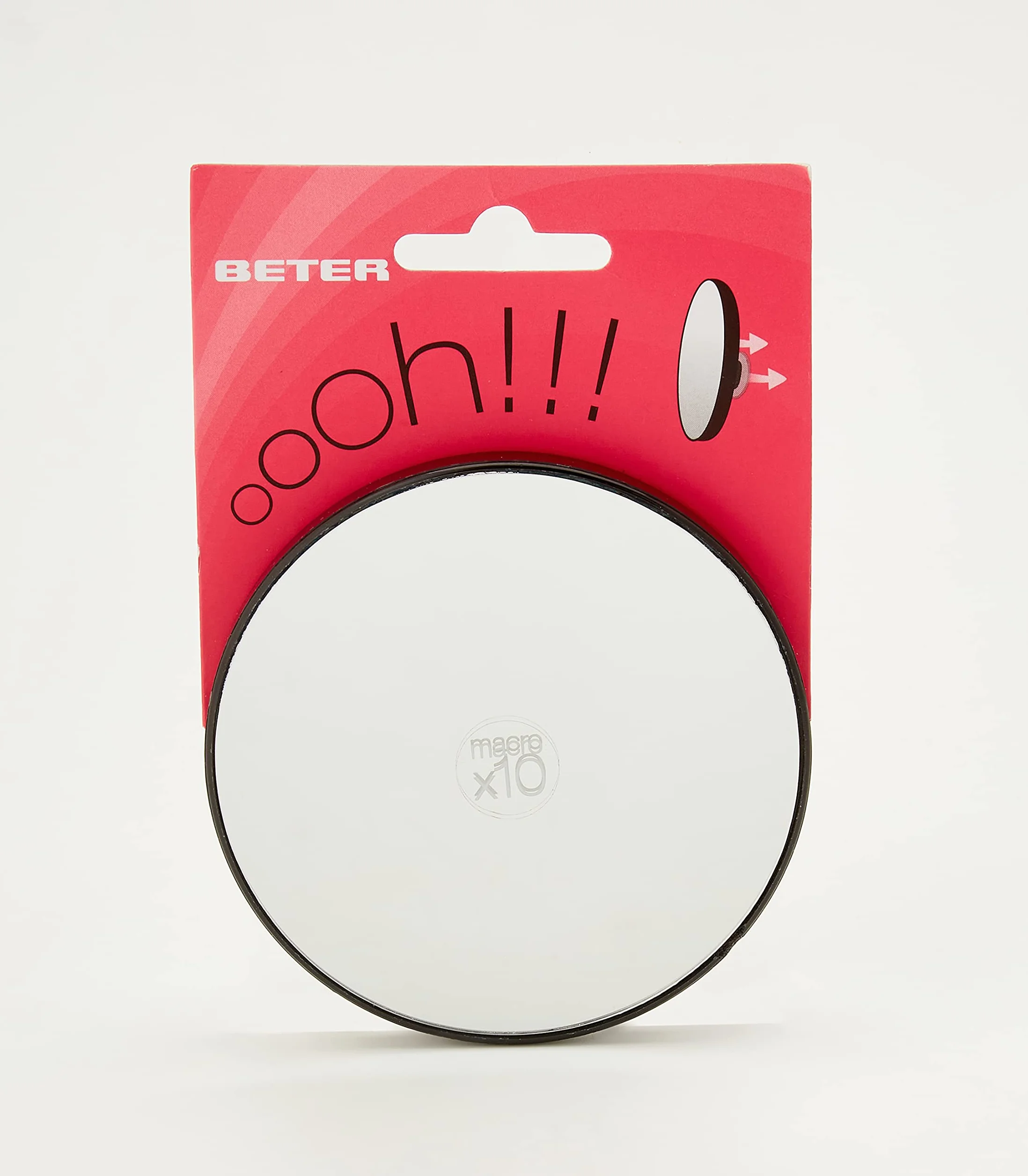 BETER Espejo de aumento x10 8,5 cm con ventosas para maquillaje y depilación