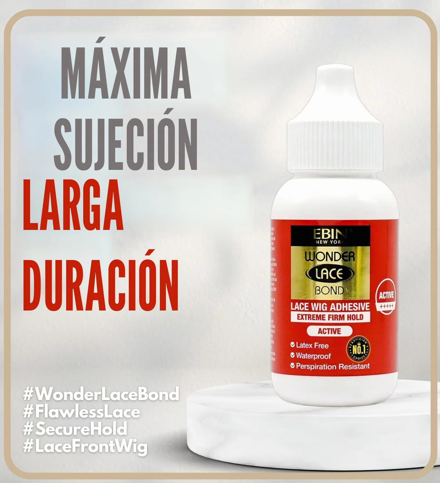 EBIN NEW YORK Wonder Lace Bond Fijación Extremadamente Firme 1.18oz Impermeable Sin Látex