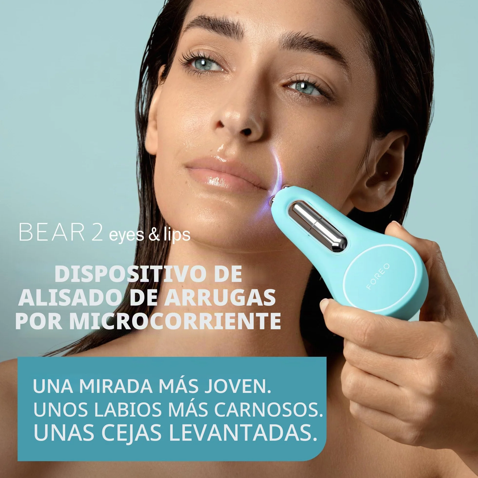 FOREO Set a Wink 'n' a Smile - BEAR 2 eyes & lips microcurrent device + 3x3.5 ml serum SUPERCHARGED Eye & Lip Contour Booster - anti-dark circles and lip plumping treatment