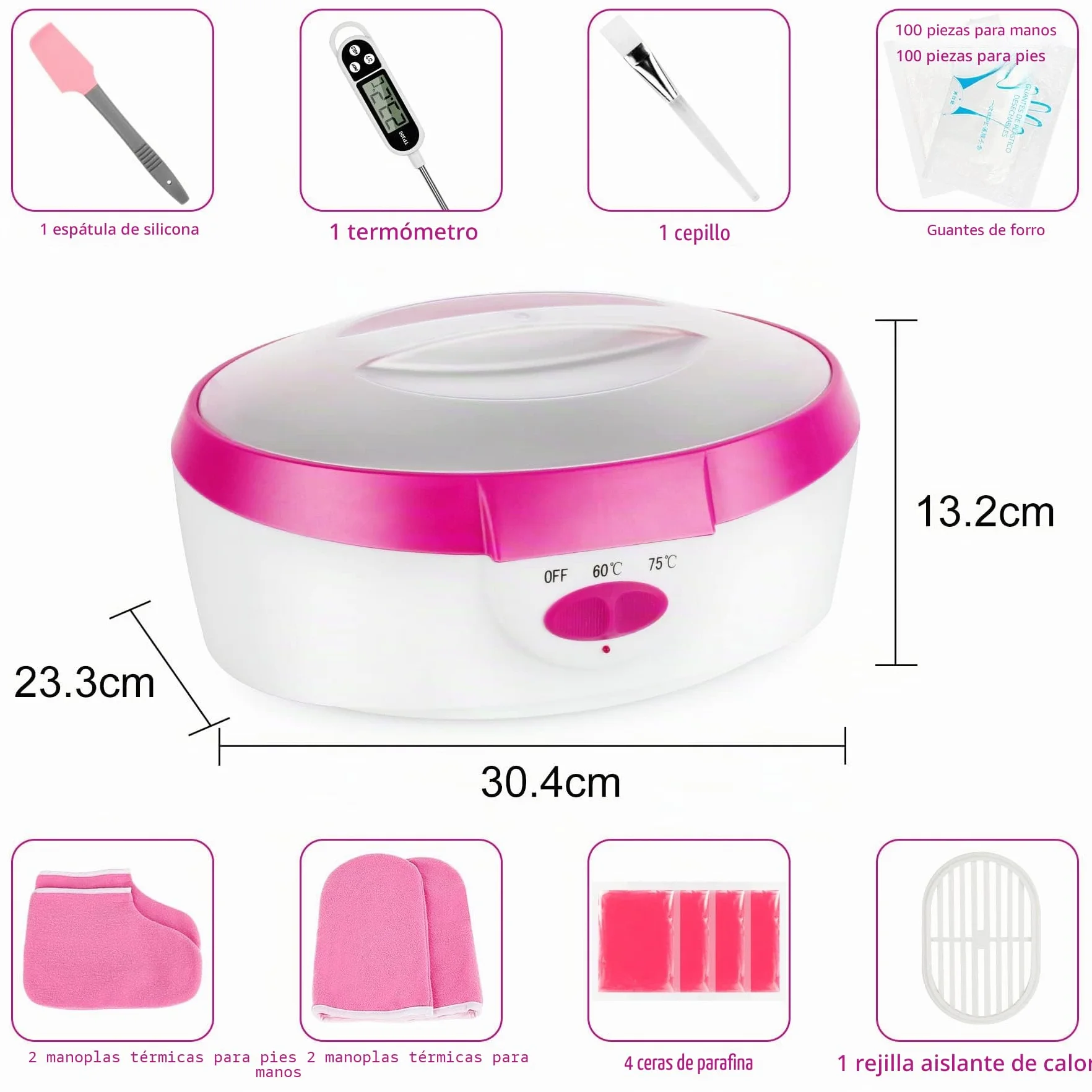 Forever Speed Baño de parafina para manos y pies 265W con accesorios