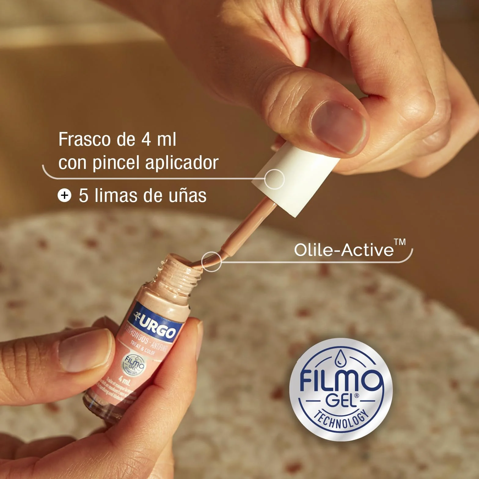 Urgo Treat & Color Filmogel Nude 4 ml Tratamiento Hongos Uñas Onicomicosis 2 en 1