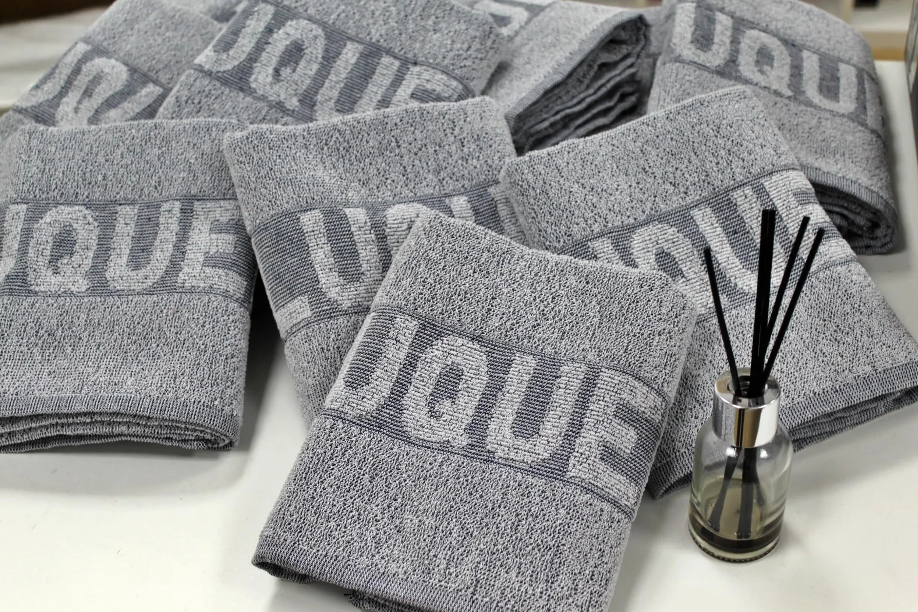 Juego de Toallas de Peluquería 10 Piezas 100% Algodón 450 gr 50x90 cm Toalla de Baño Gris