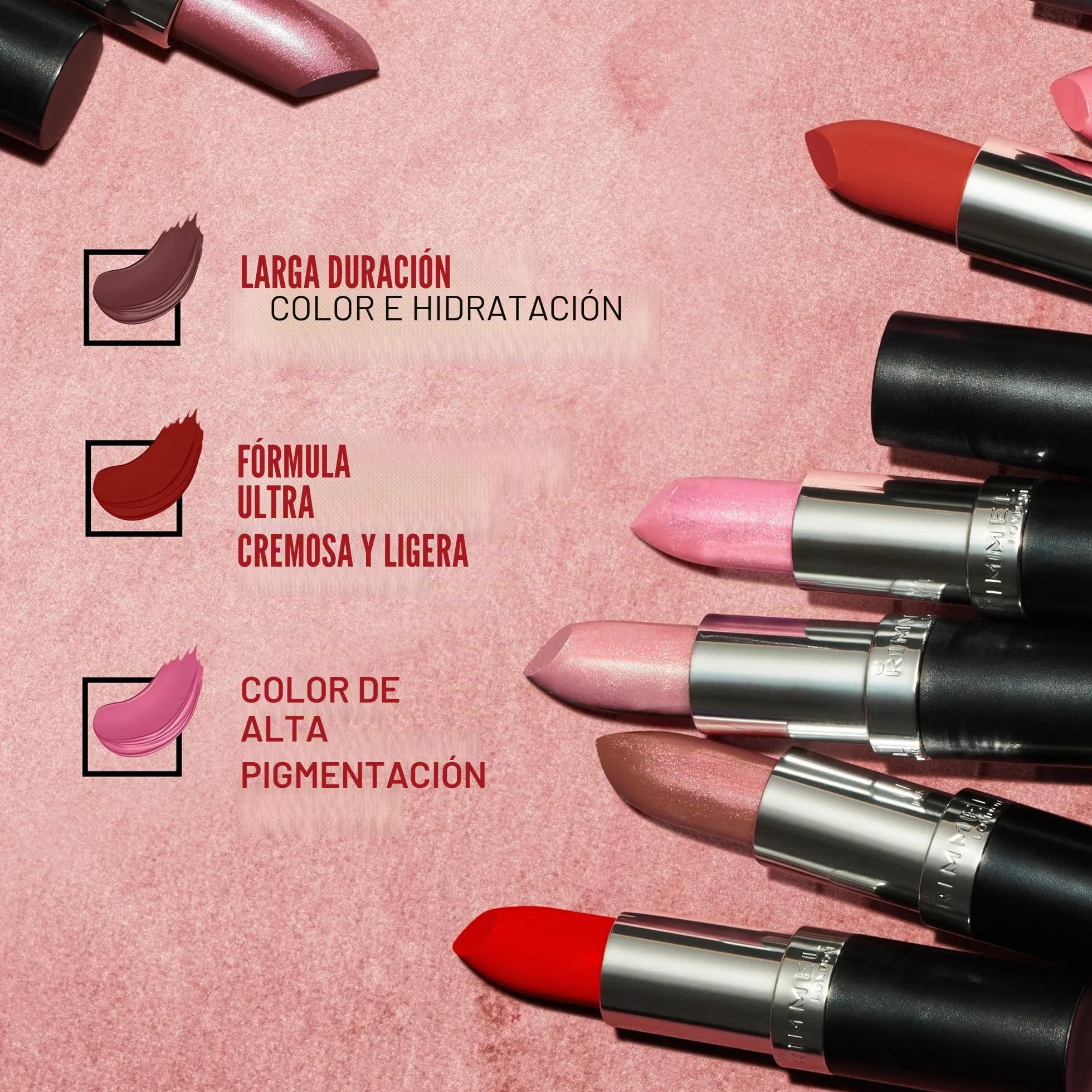 Rimmel London Lasting Barra de Labios Tono 8 Dusty Rose 4 g