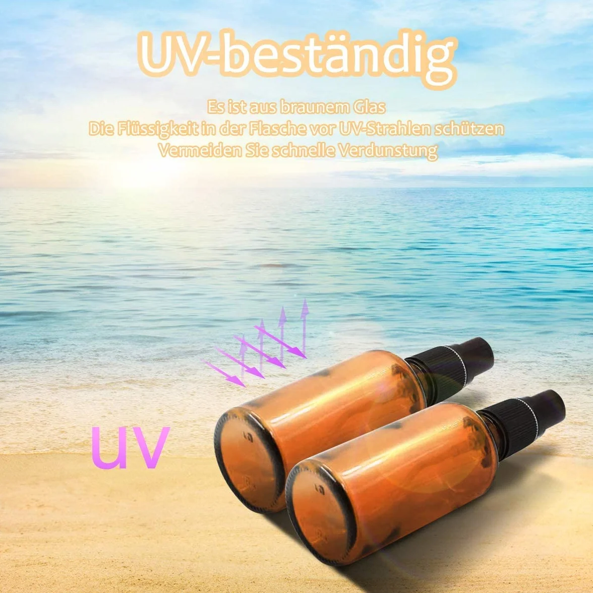 Topsky 12 botellas de spray de 30 ml de cristal resistente a los rayos UV con atomizador fino