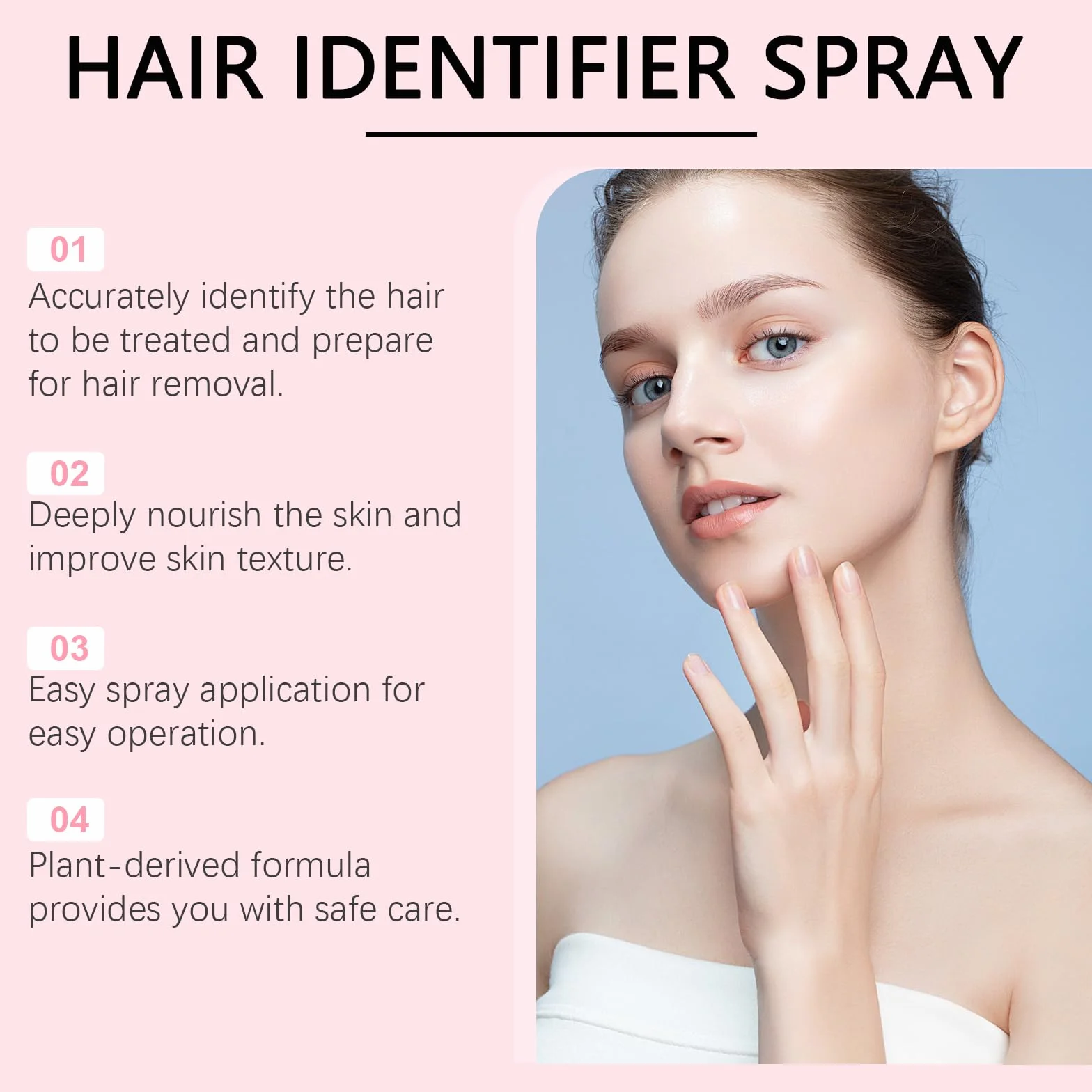 Spray Identificador de Vello Facial,Hair Identifier Spray For Face Dermaplaning,Face Hair Identifier Spray,Skin Body Dermaplaning Spray,Spray Identificador de Cabello para Afeitado Facial (Rosa)