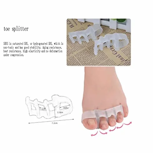 Separadores de dedos para Hallux Valgus, juego de pies de silicona, corrector de dedos y esparcidor para dedos torcidos, alivio del dolor y alineación, solución cómoda para el cuidado de los pies