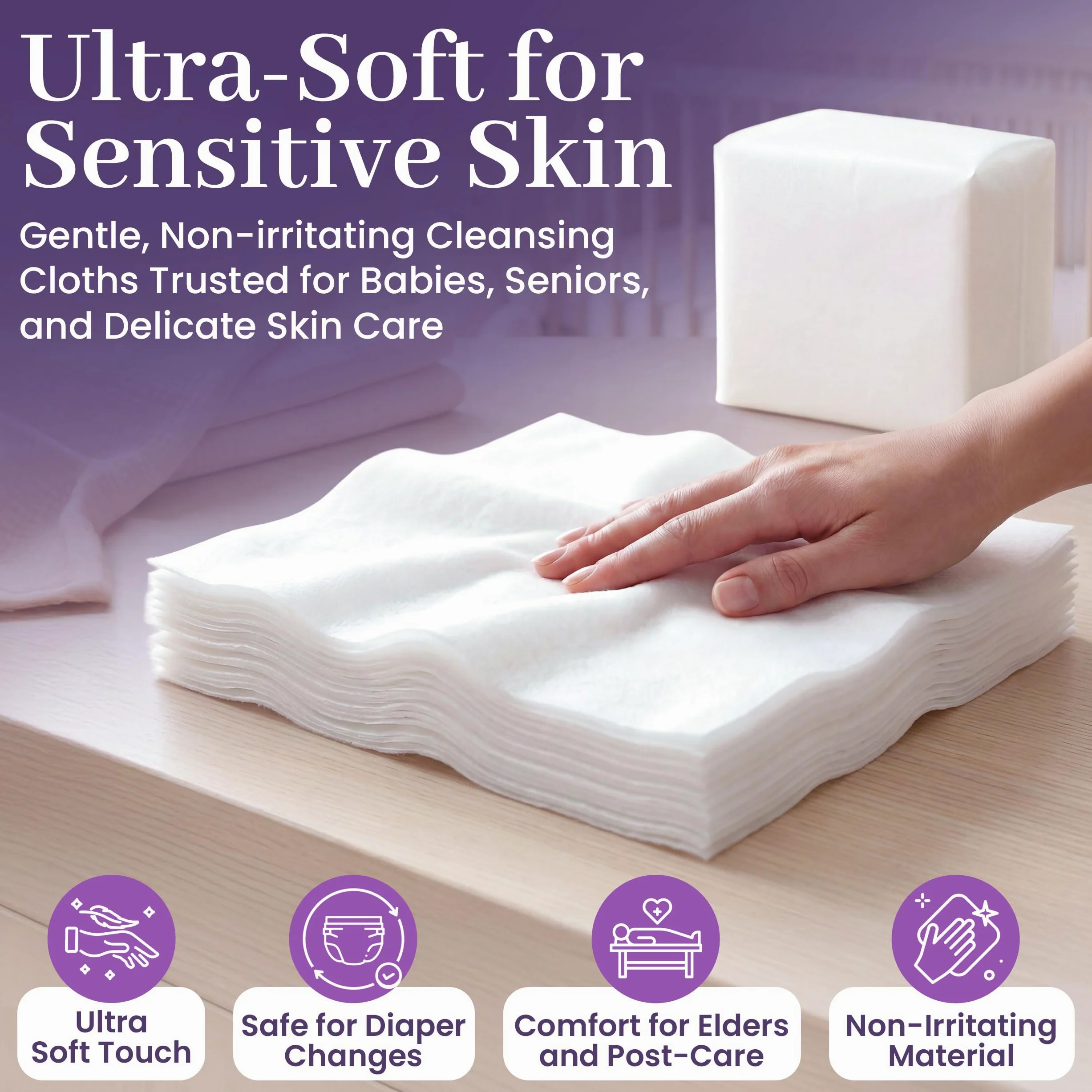 ProHeal Toallitas secas desechables - Paños de limpieza ultrasuaves no humedecidos, incontinencia, desmaquillado - 9,5 x 13,5 - Grado hospitalario, duradero para Unisex Adulto 50 Unidad (Pack de 10)