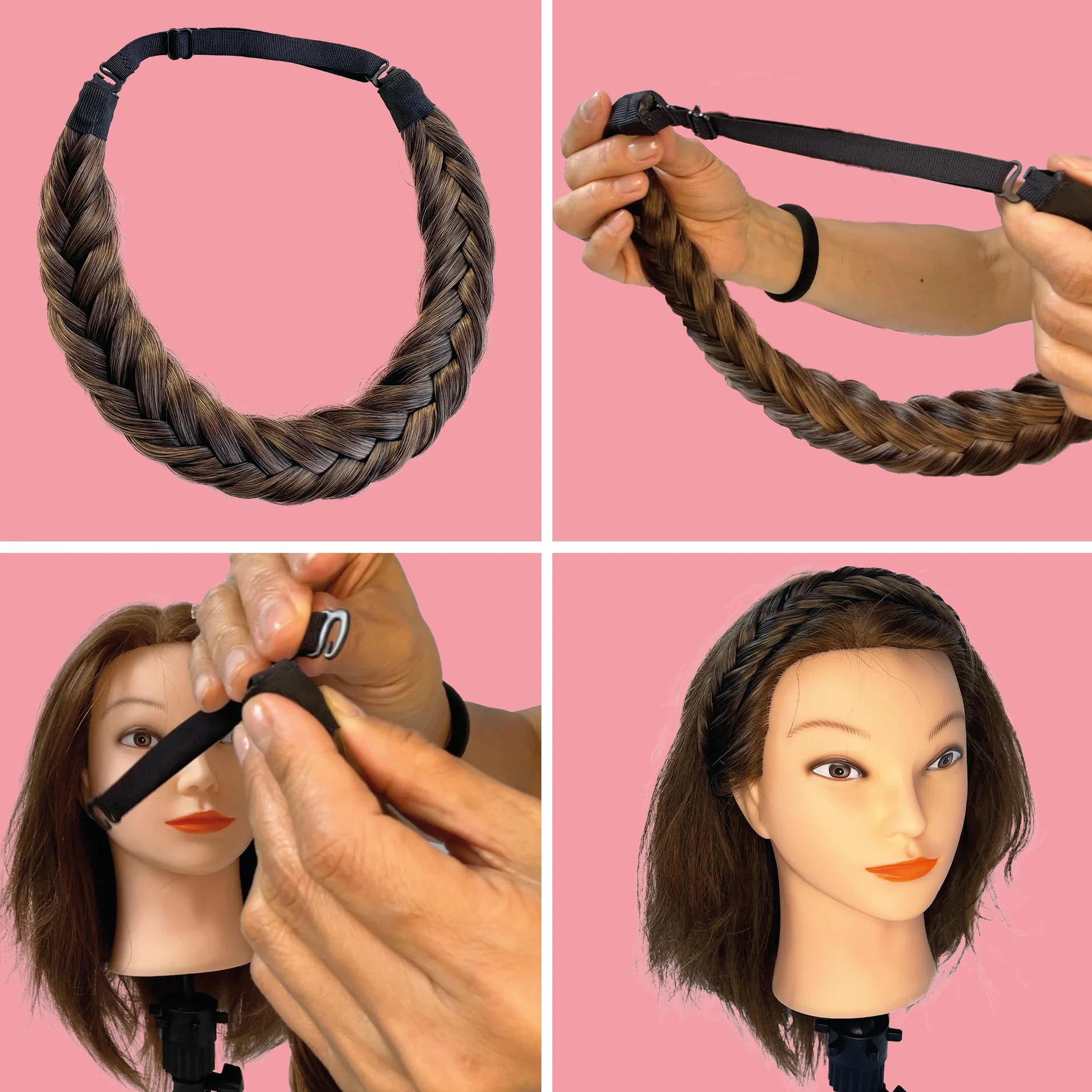 CAISSA Diadema Trenzada Postizo Marrón Claro Accesorio Pelo HZ203