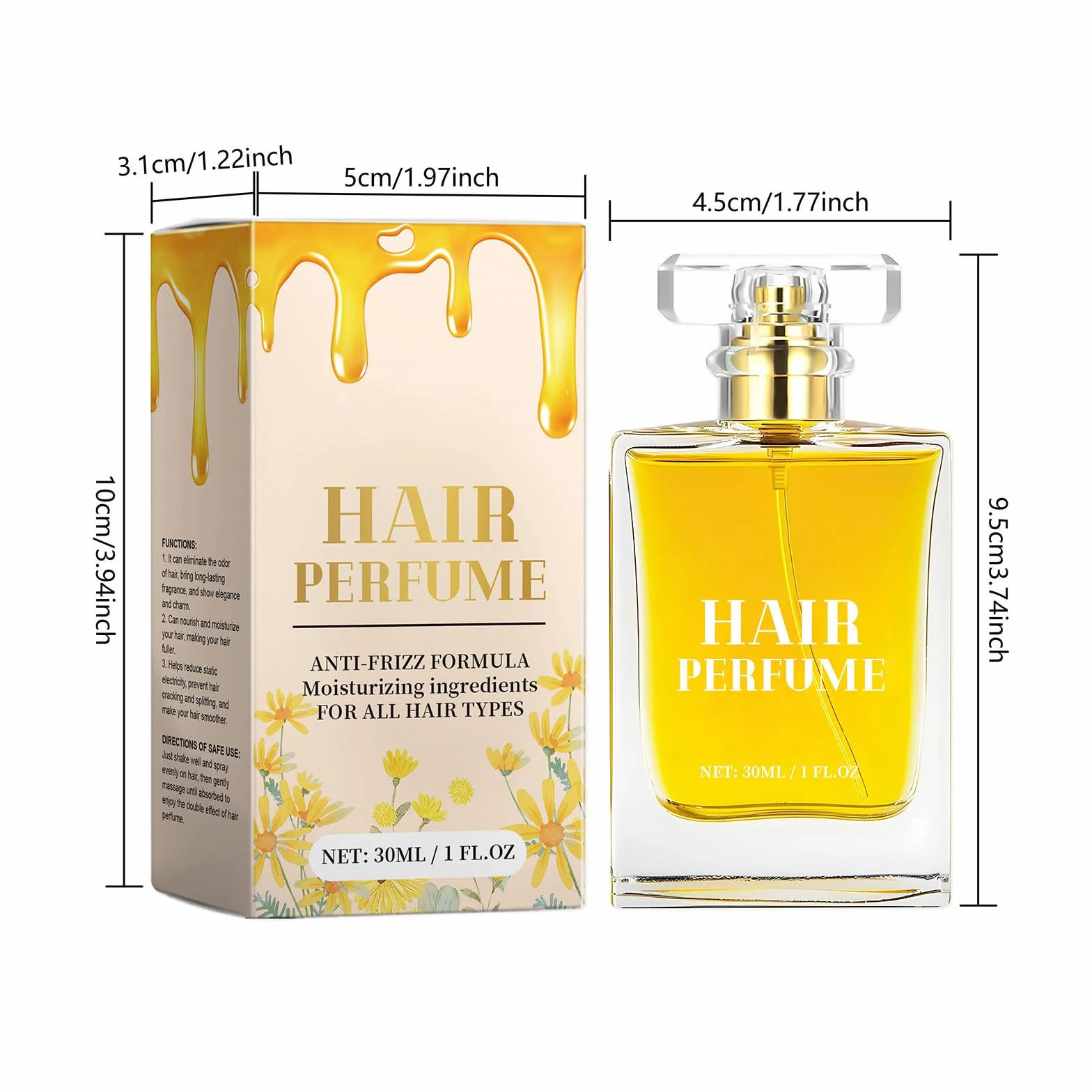 Perfume para el cabello con feromonas para mujeres, aceite esencial spray seco, frescura instantánea sin grasa (2 unidades)