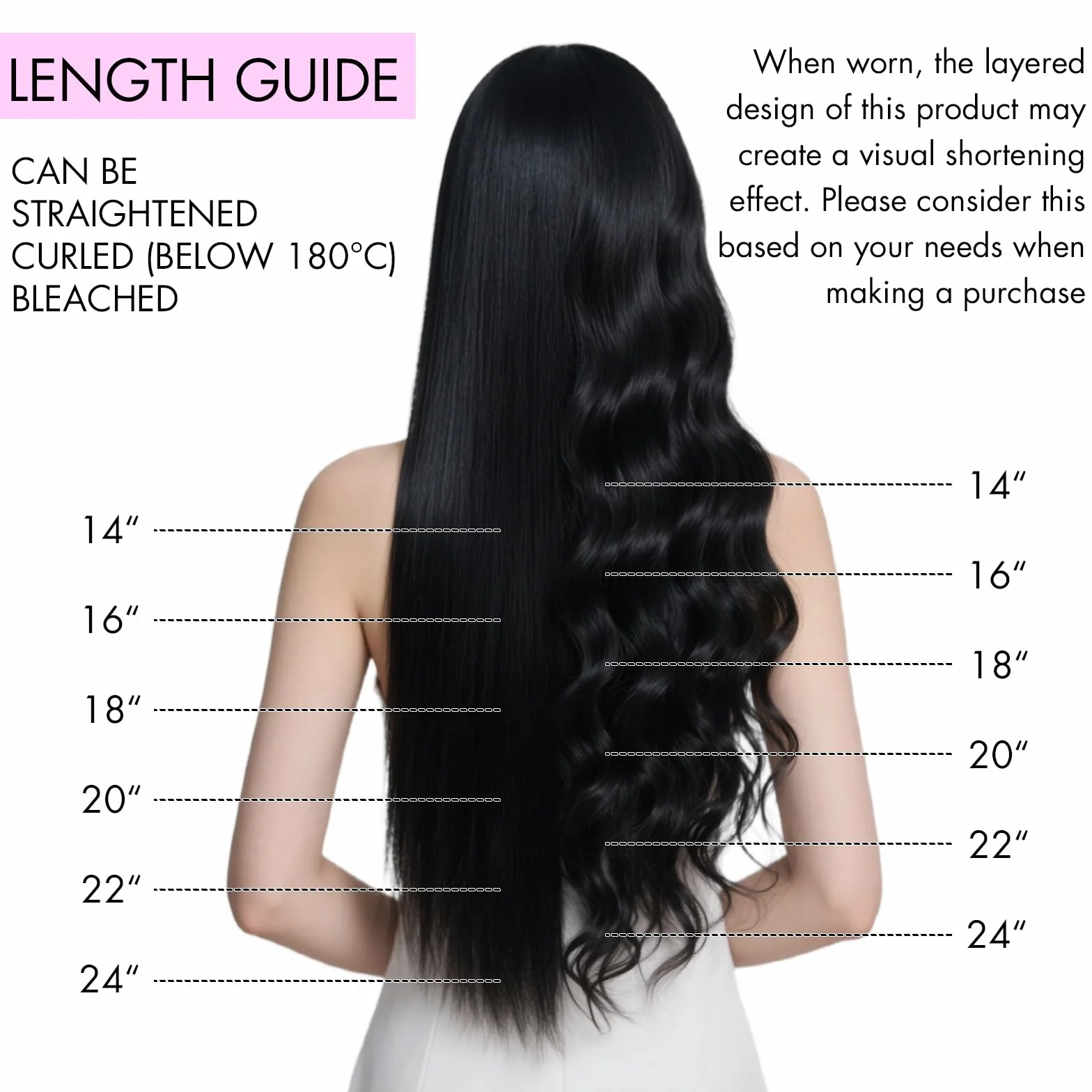 Extensiones de Pelo Natural Clip 60cm 120g 7pcs Human Hair Extension 24Inch