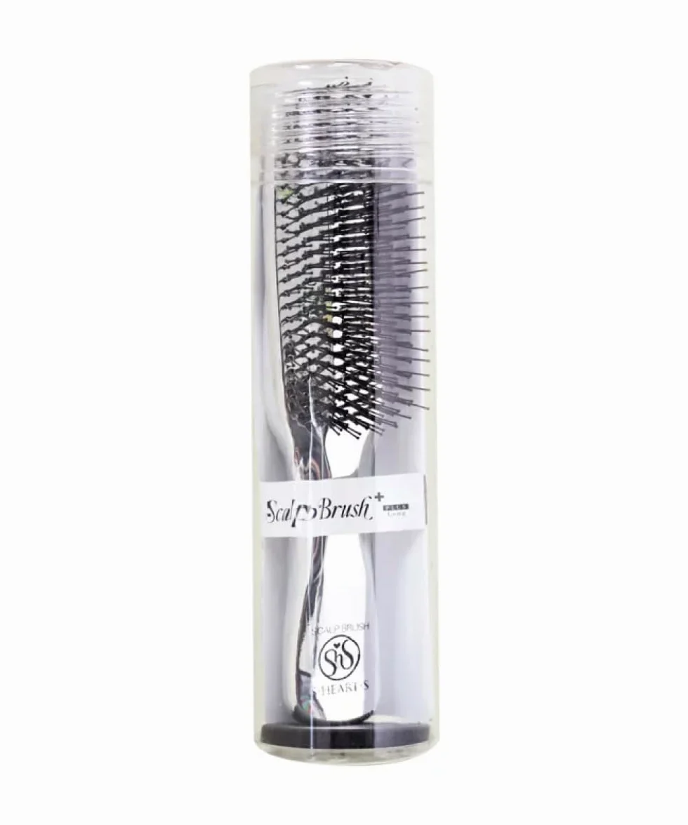 S-HEART-S Scalp Brush Plus Long Silver