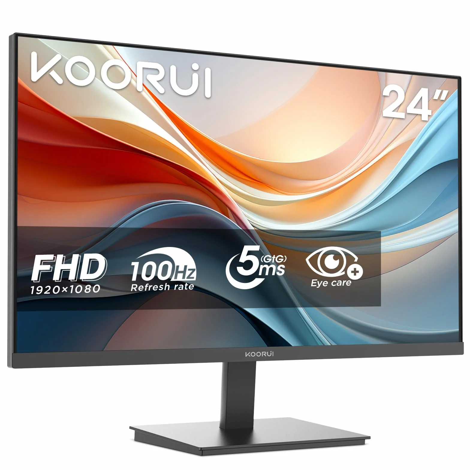 KOORUI E2412F Monitor 24 Pulgadas Full HD VA 100Hz 1920x1080 3000:1 5ms 99% SRGB HDMI VGA VESA 100mm