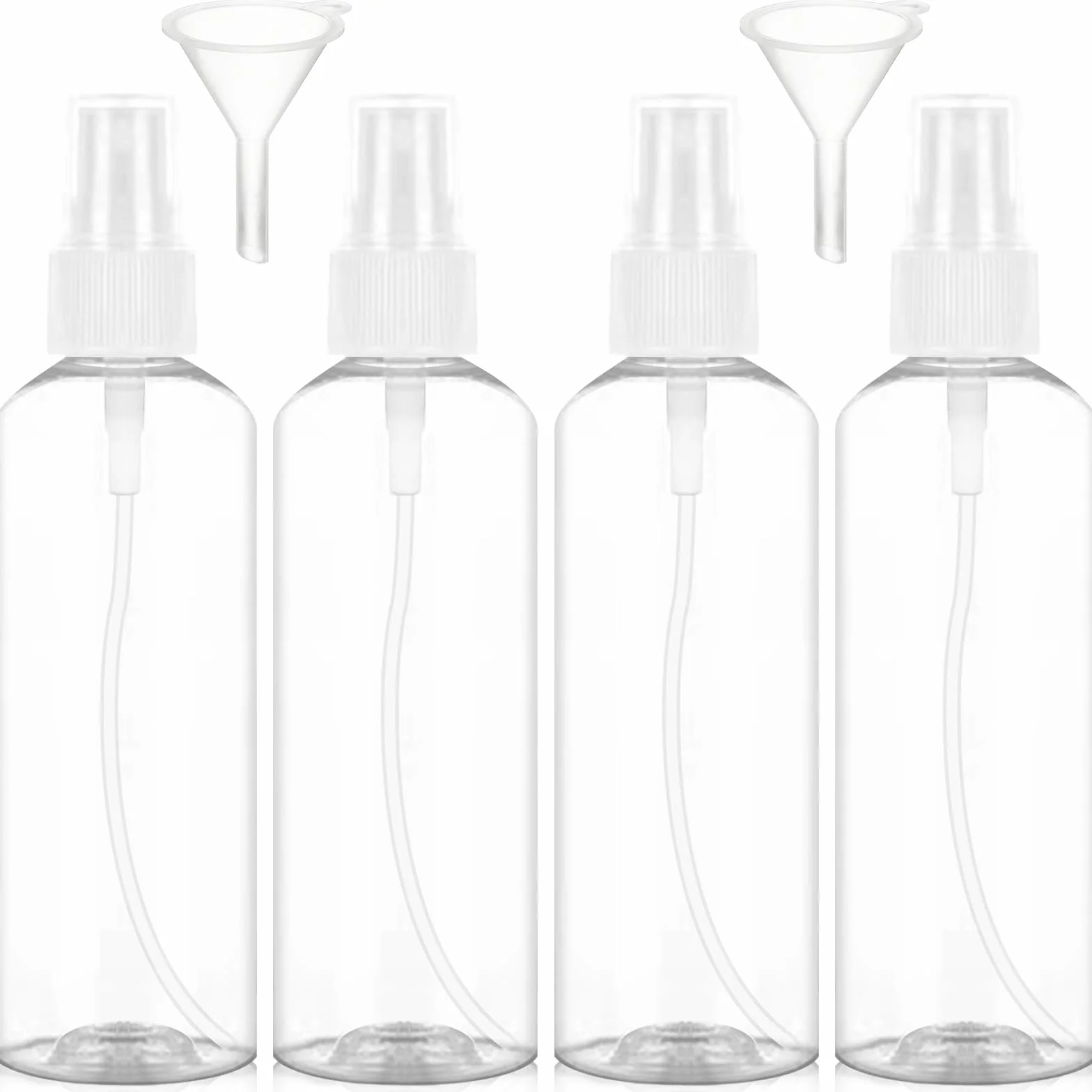 Redamancy 4 Piezas Bote Spray Pulverizador 100ml Transparente Pequeño Portátil Rellenable para Viajes Aceites Esenciales