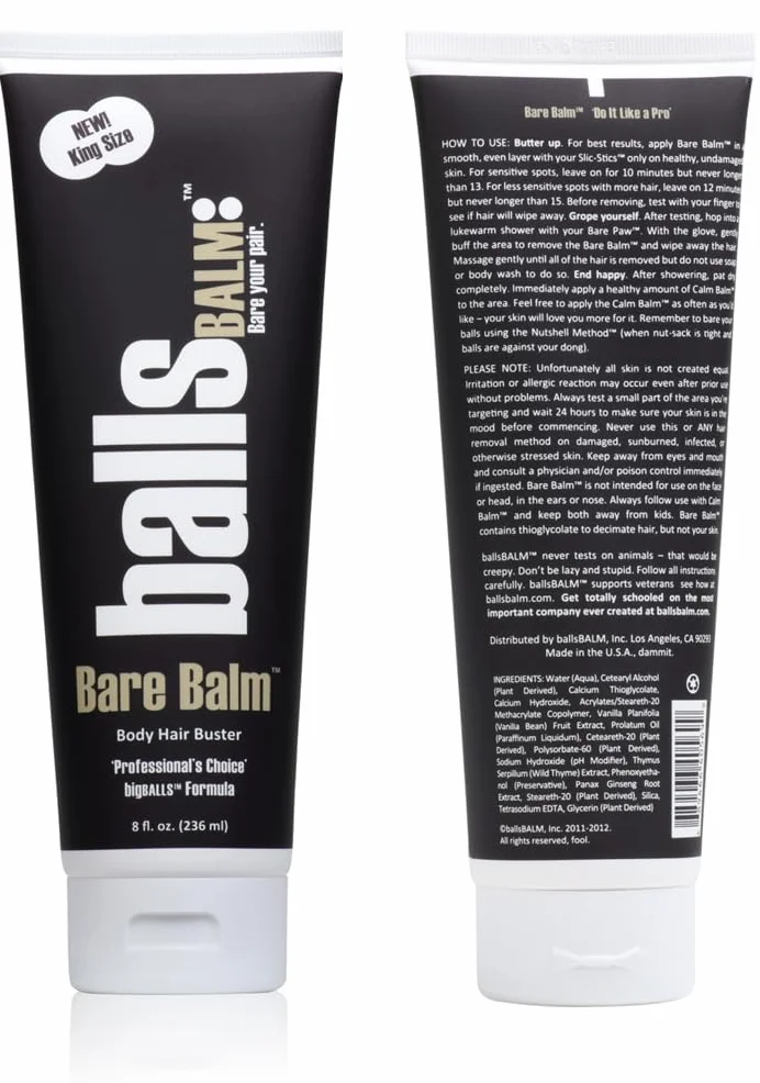The Bare Pair 'Threesome' King Kombo - Sistema de gestión del cabello corporal (con guante exfoliante)
