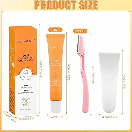 Crema Depilatoria Facial Mujer para Labios, Labio Superior, Piernas, Brazos, Axilas, Mejillas