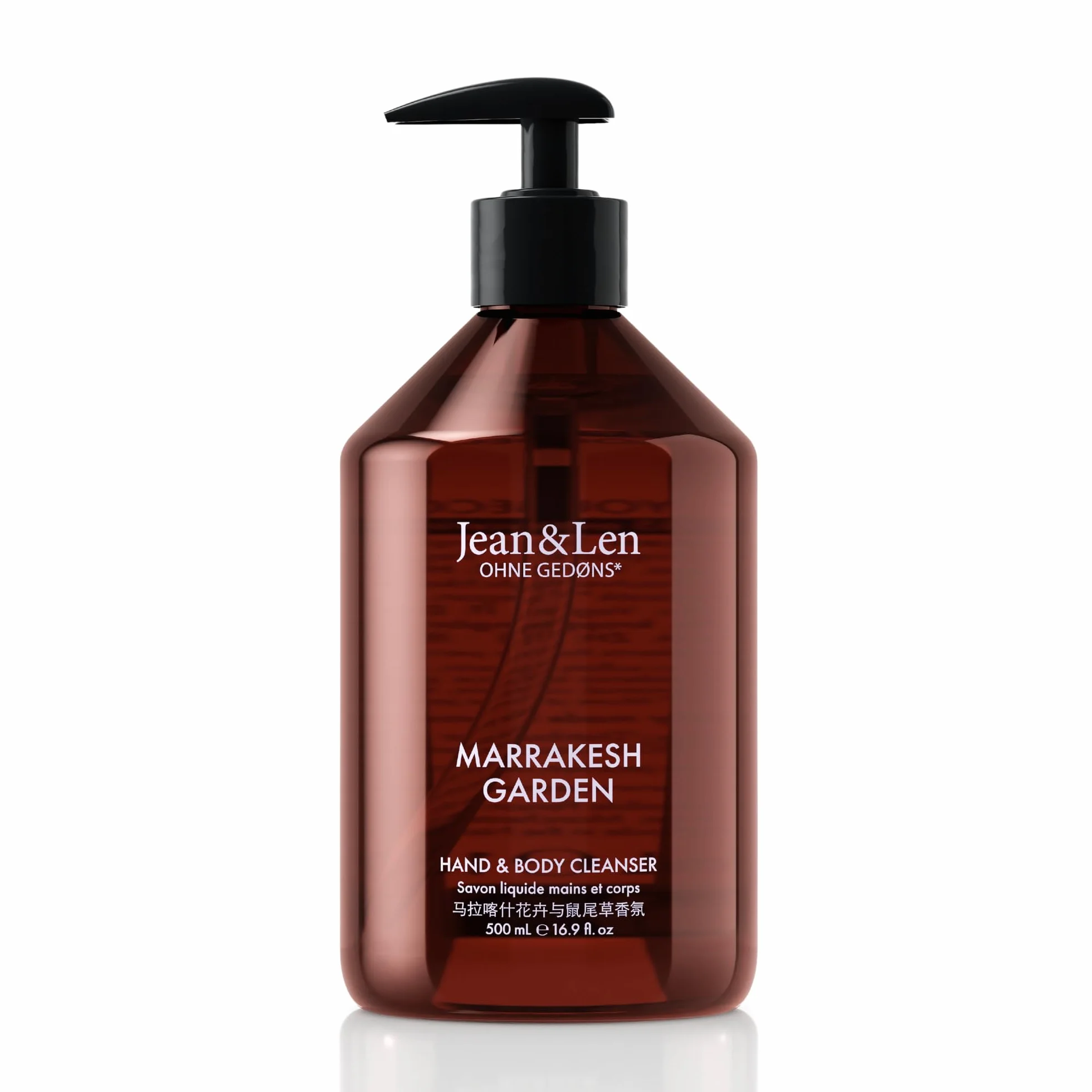 Jean & Len Hand & Body Cleanser Marrakech Garden jabón corporal y de manos vegano 500 ml