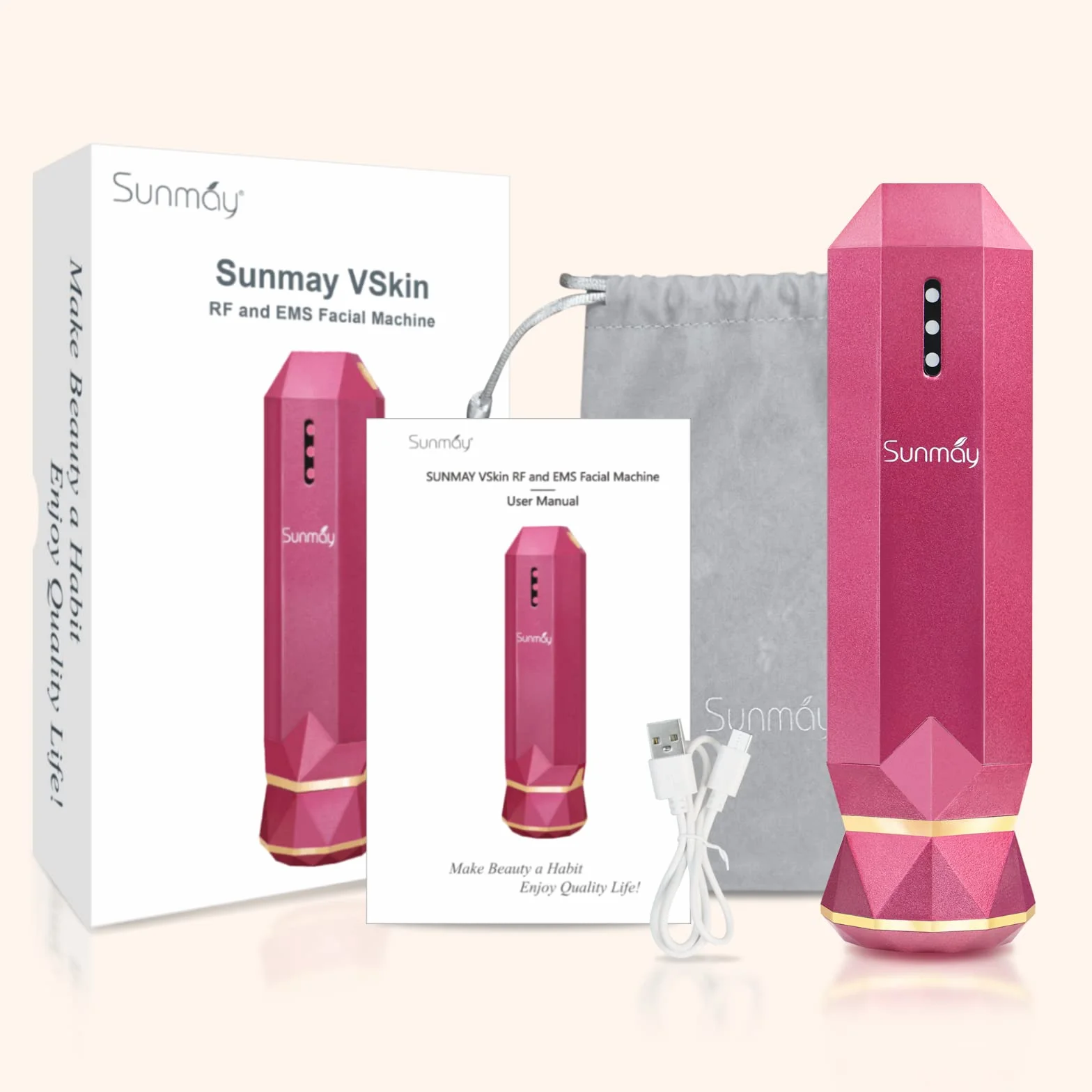 SUNMAY VSkin Aparato Radiofrecuencia Facial Masajeador Microcorriente Antienvejecimiento Rejuvenecimiento