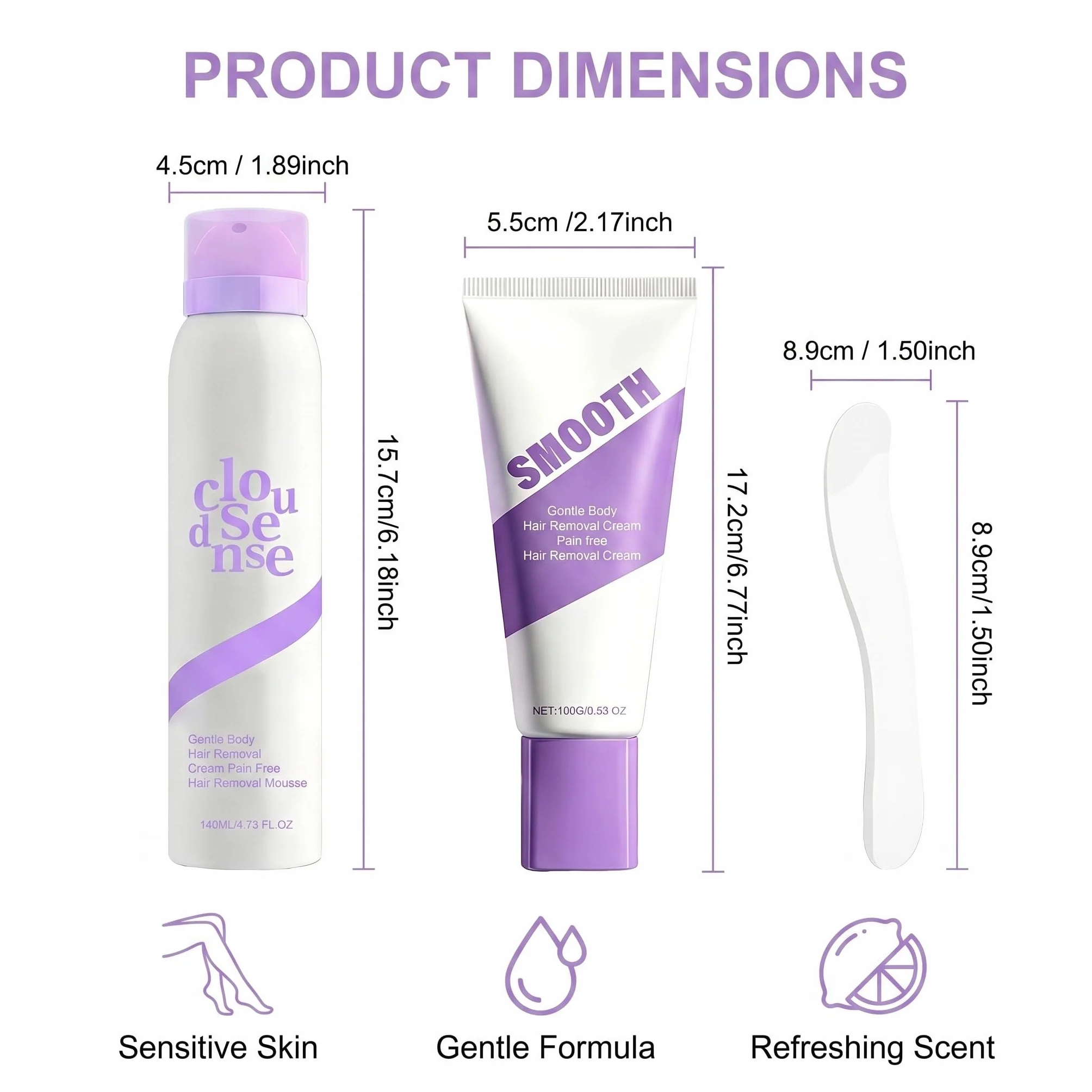 kit de depilación suave espuma depilatoria 140 ml crema depilatoria 100 g espátula depilación indolora rostro axilas zonas íntimas