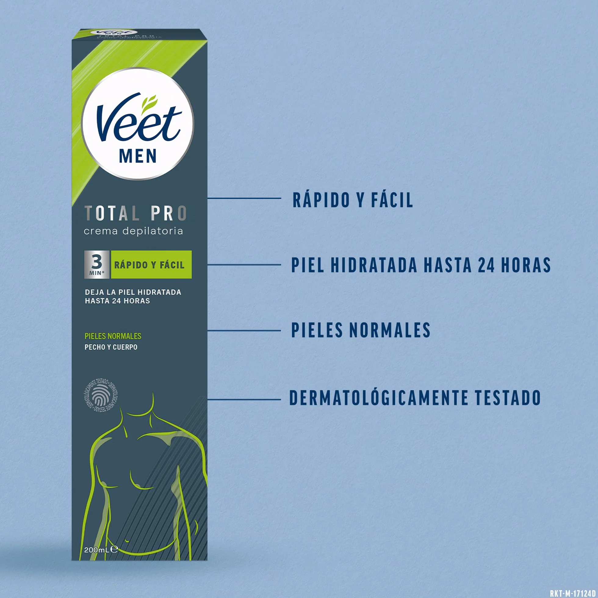Veet Crema Depilatoria Masculina Cuerpo Piel Normal 200ml