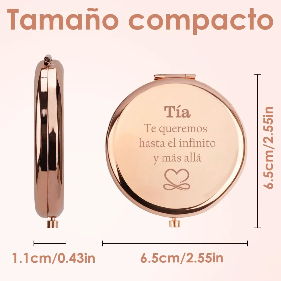 Regalo para Tia Espejo Compacto Cumpleaños Navidad San Valentín