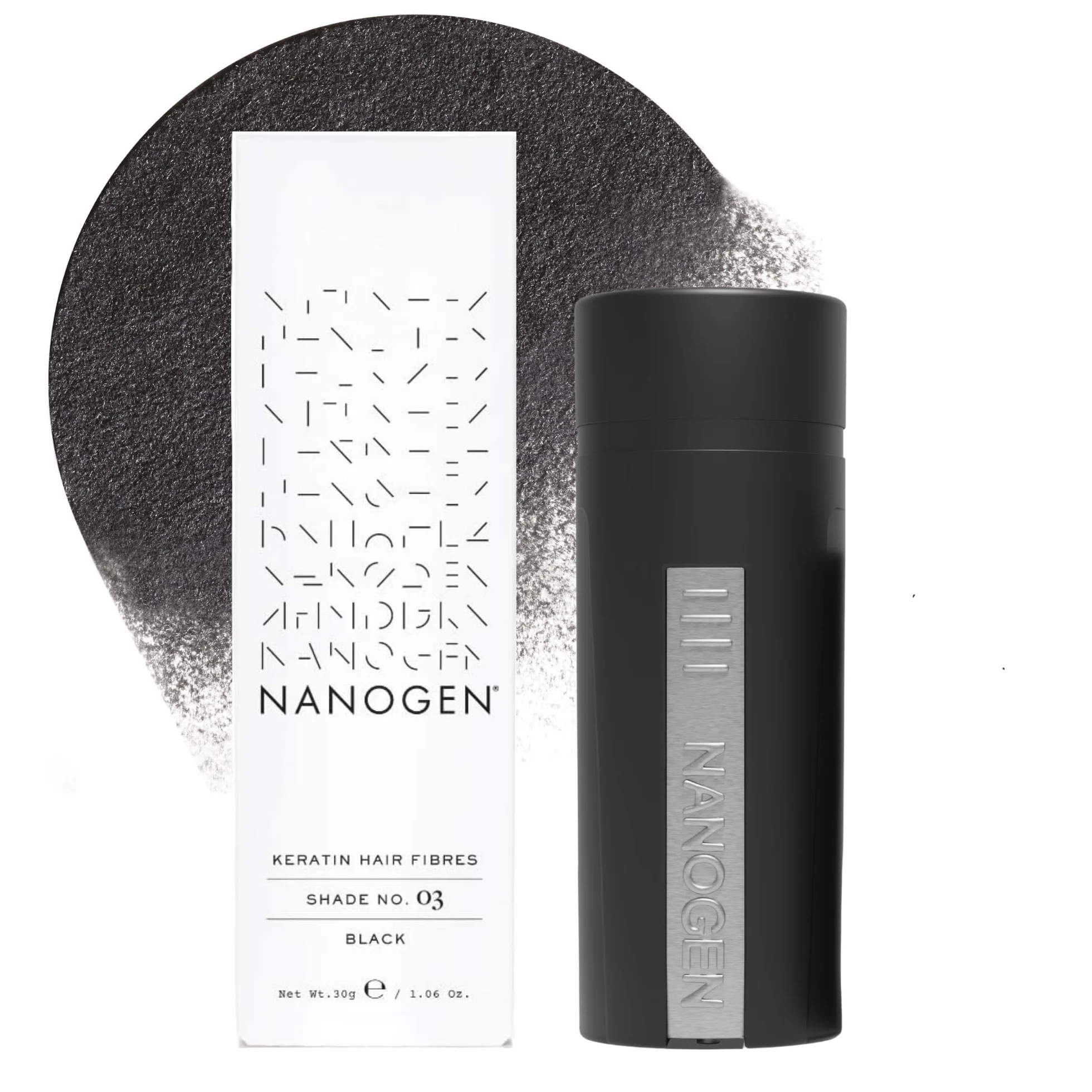 Nanogen Fibras Capilares Queratina Negro 30 gr