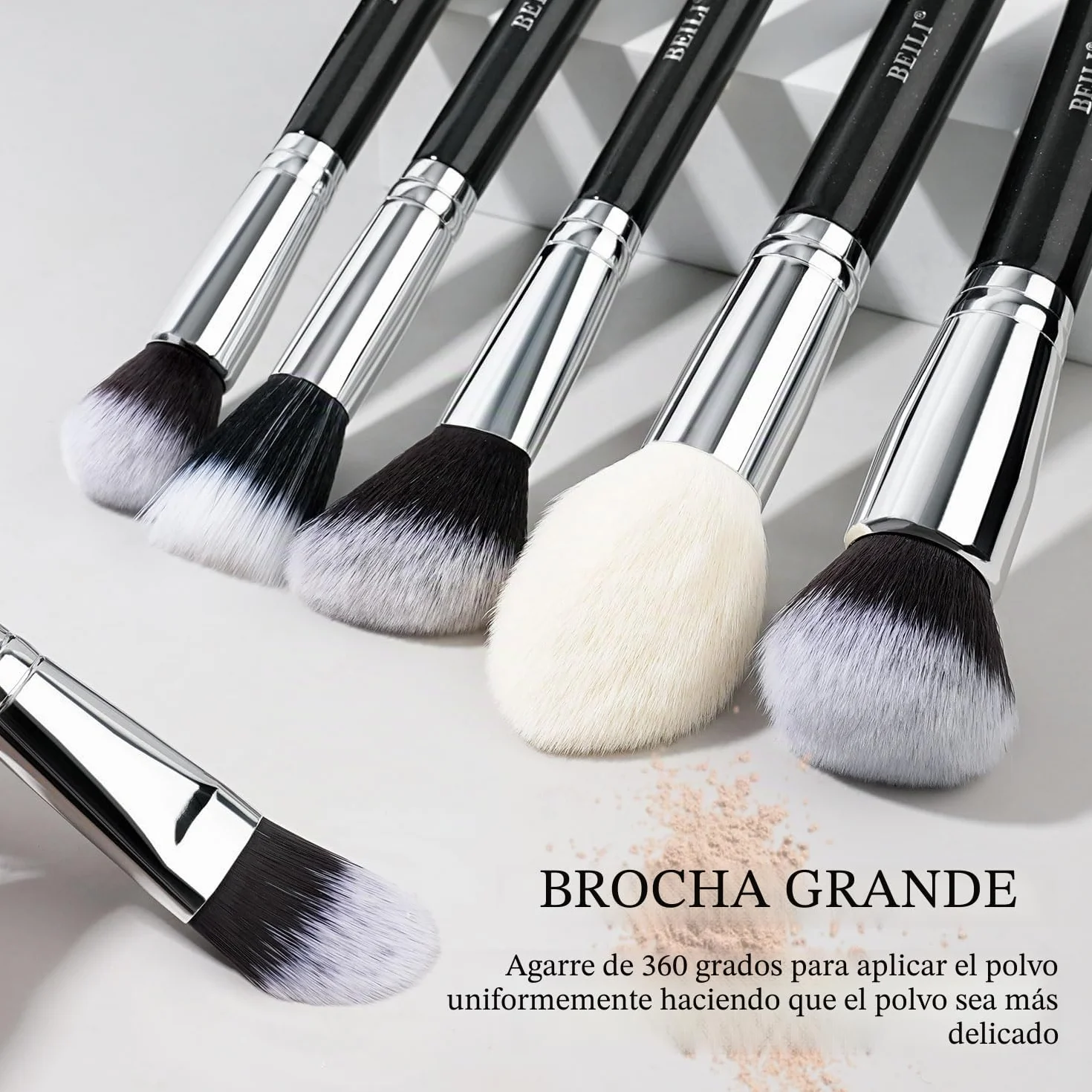 BEILI Set de Brochas de Maquillaje 20 Piezas Profesional Pinceles de Maquillaje Pelo de Cabra Natural Premium Synthetic Brochas de Maquillaje Para Cara y Ojos, Rubor, Contorno, Corrector, Eyeshadow