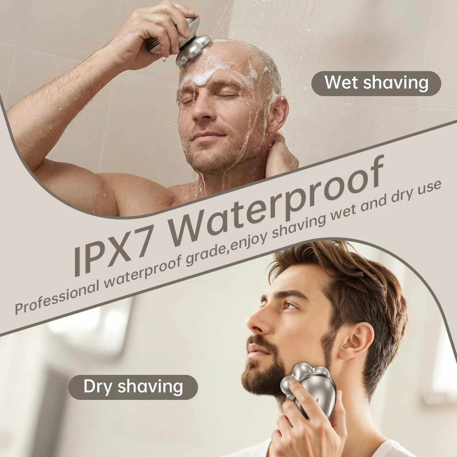 Maquinilla de afeitar eléctrica para hombres, afeitadora de cabello corporal y cabeza para hombres