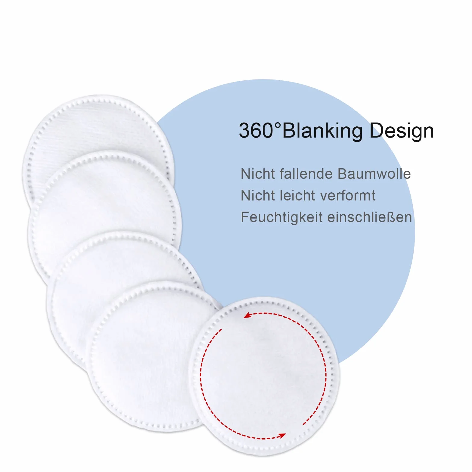 MSQ 500 almohadillas de algodón de algodón embalaje biodegradable | perfectas para el cuidado diario de la belleza de algodón hipoalergénicas