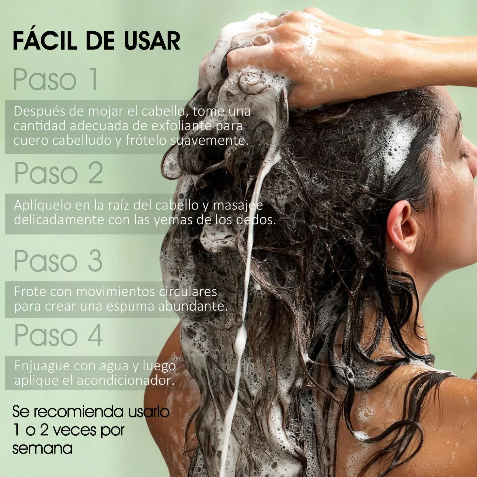 Exfoliante para cuero cabelludo 2 en 1 con aceite de menta, masajeador de silicona, 10,6 oz/300 g